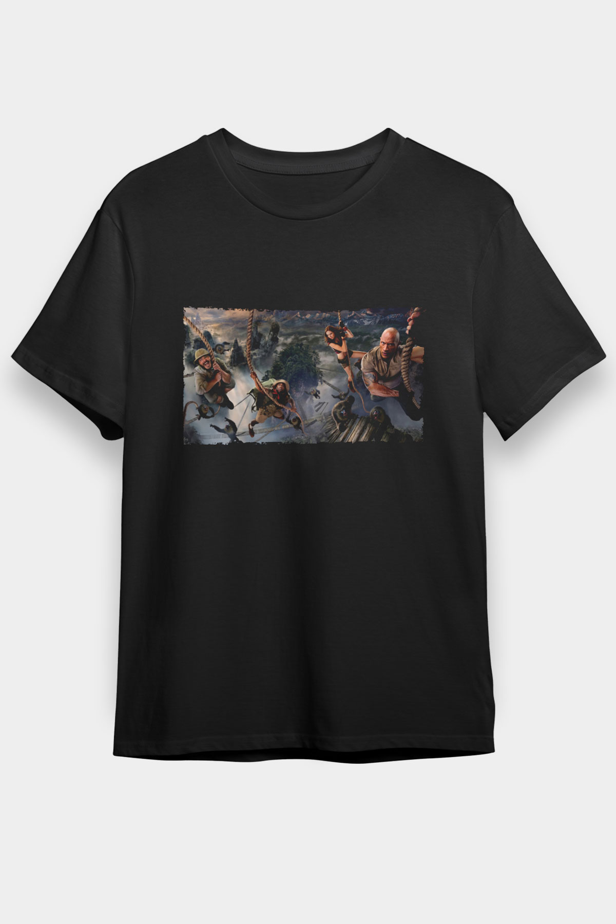 Jumanji Yeni Seviye (Jumanji The Next Level) Baskılı Siyah Tshirt