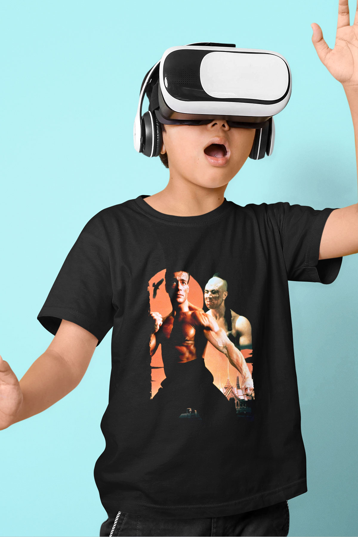 Unisex Kansporu (Bloodsport) Baskılı Siyah Çocuk Tshirt