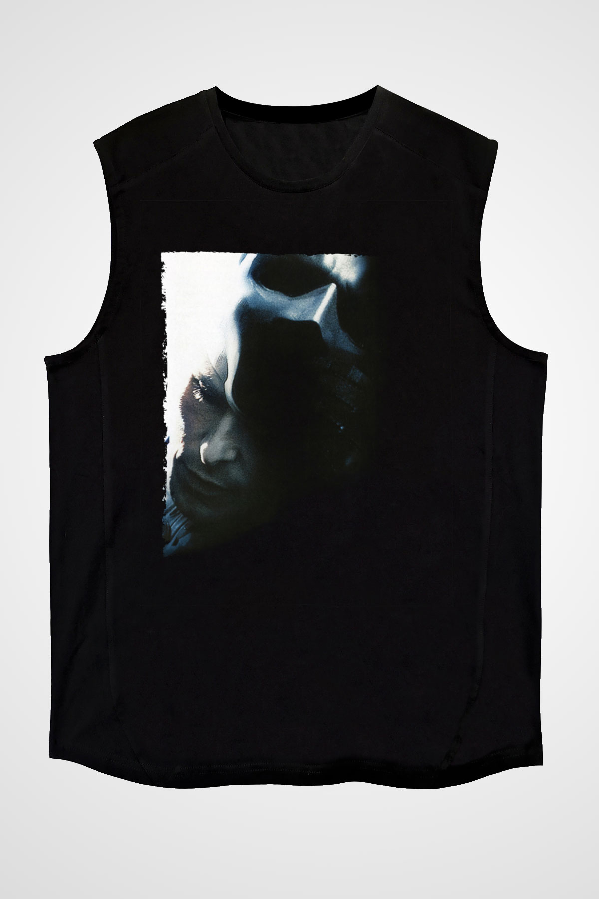 Unisex Kara Şövalye (The Dark Knight) Baskılı Siyah Unisex Kolsuz Tişört