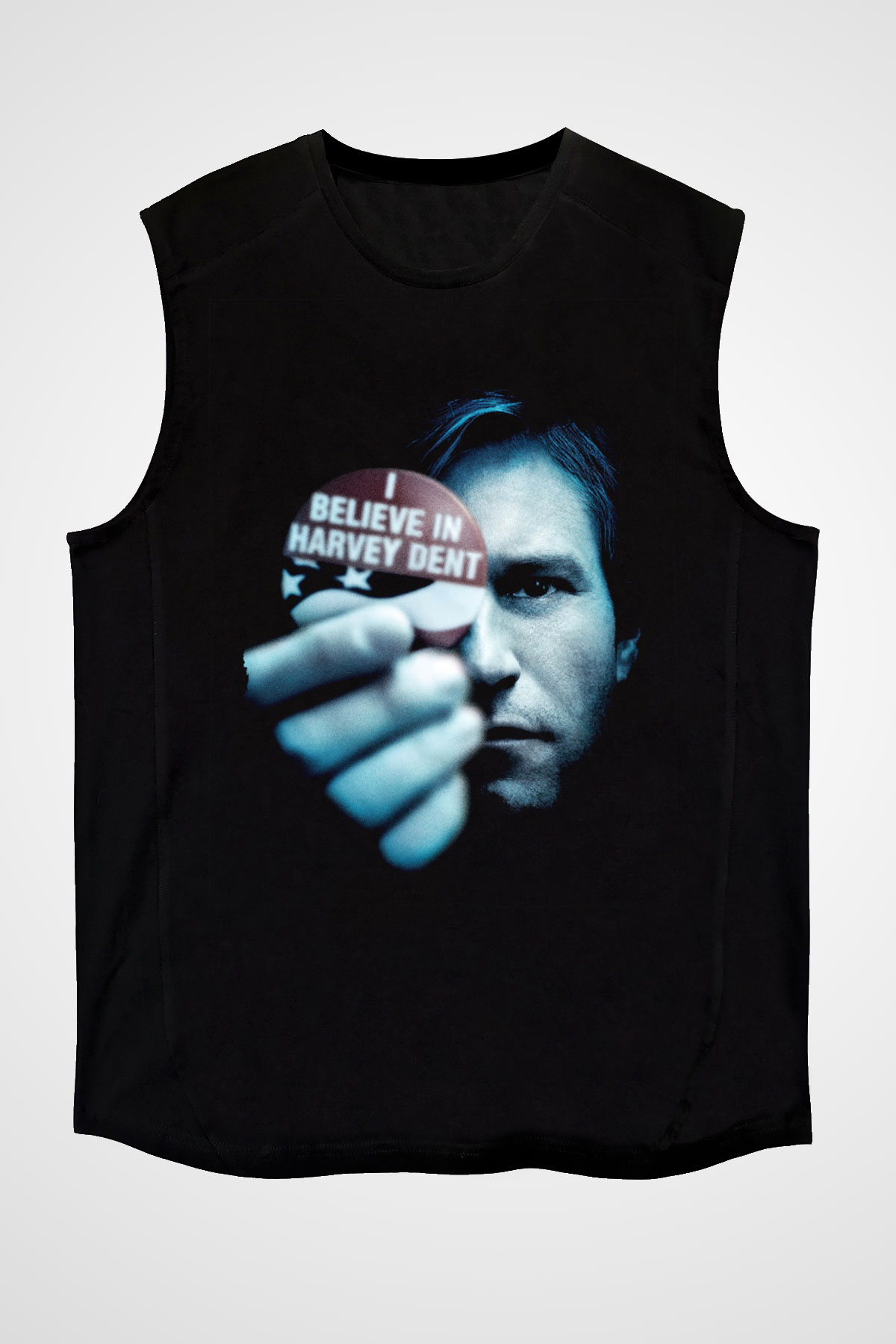 Unisex Kara Şövalye (The Dark Knight) Baskılı Siyah Kolsuz T-shirt