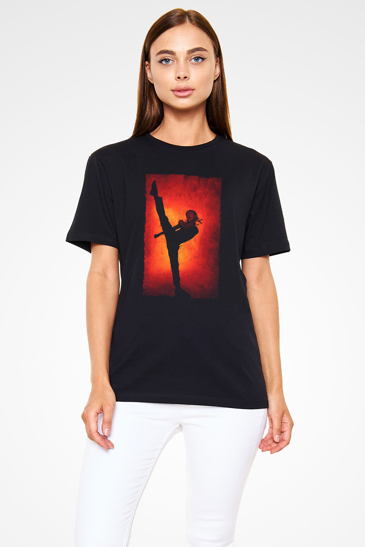 Karateci Çocuk (The Karate Kid) Baskılı Siyah T-Shirt