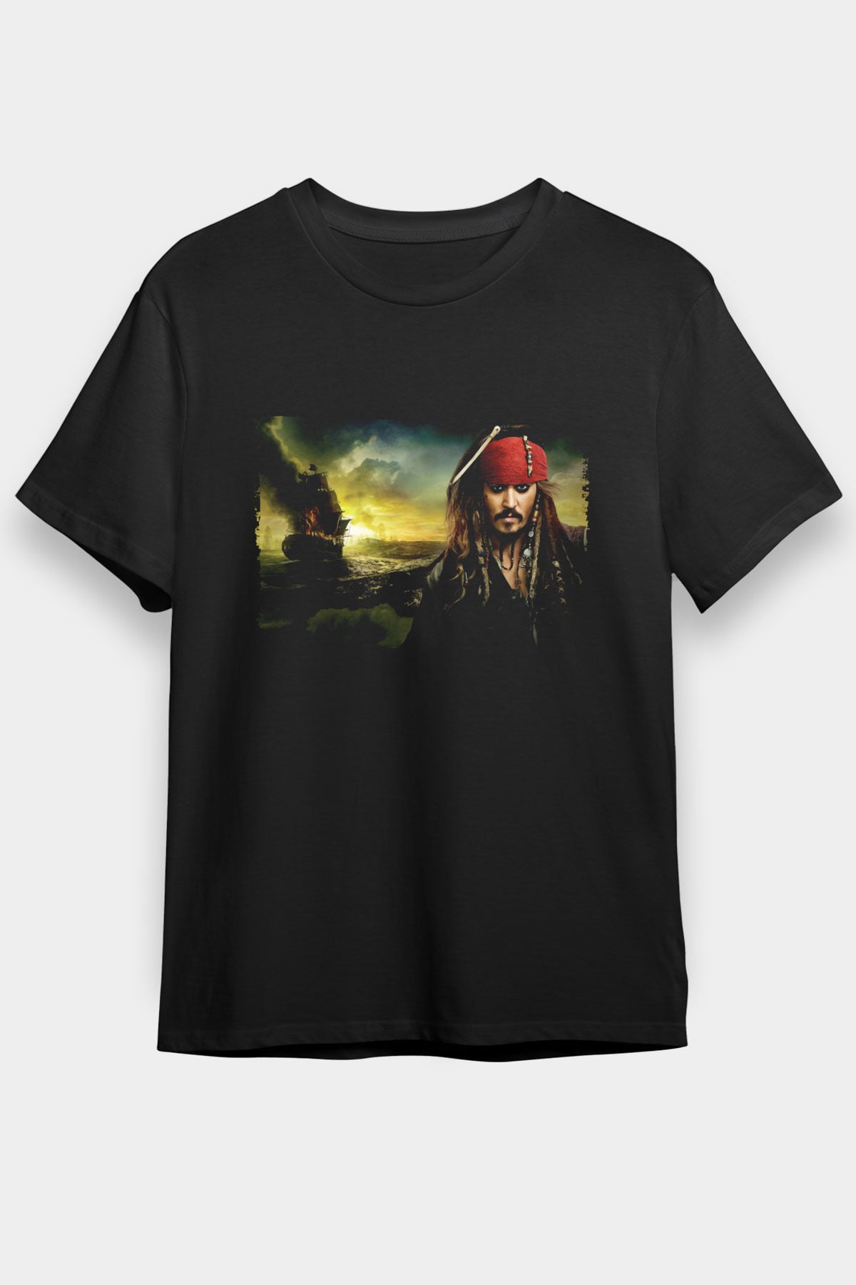 Karayip Korsanları Gizemli Denizlerde (Pirates of the Caribbean On Stranger Tides) Baskılı Siyah Tişört