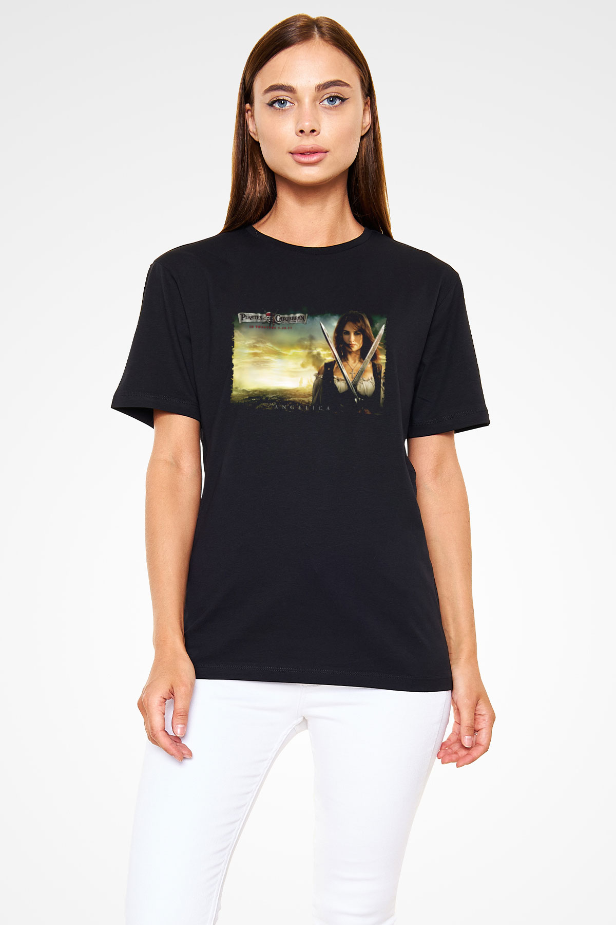 Karayip Korsanları Gizemli Denizlerde (Pirates of the Caribbean On Stranger Tides) Baskılı Siyah T-Shirt