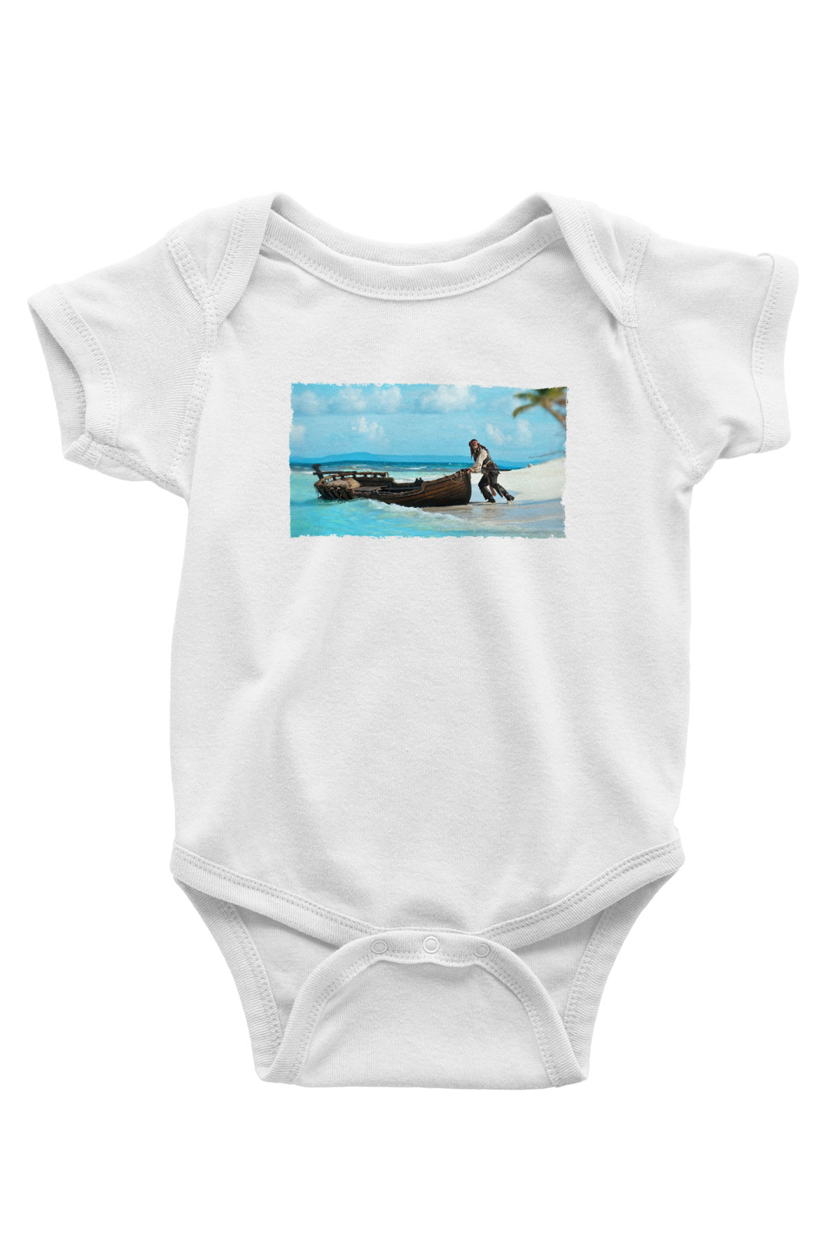 Unisex Karayip Korsanları (Pirates of the Caribbean) Baskılı Bebek Body - Zıbın
