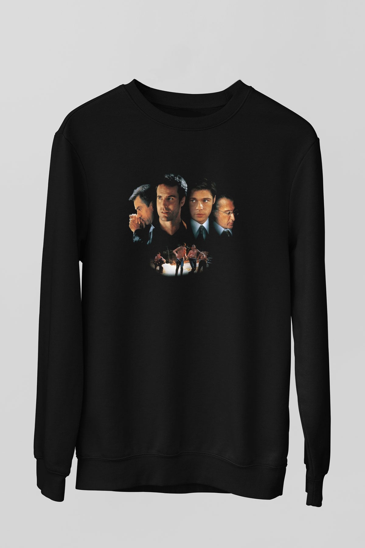 Unisex Kardeş Gibiydiler (Sleepers) Baskılı Siyah Sweatshirt
