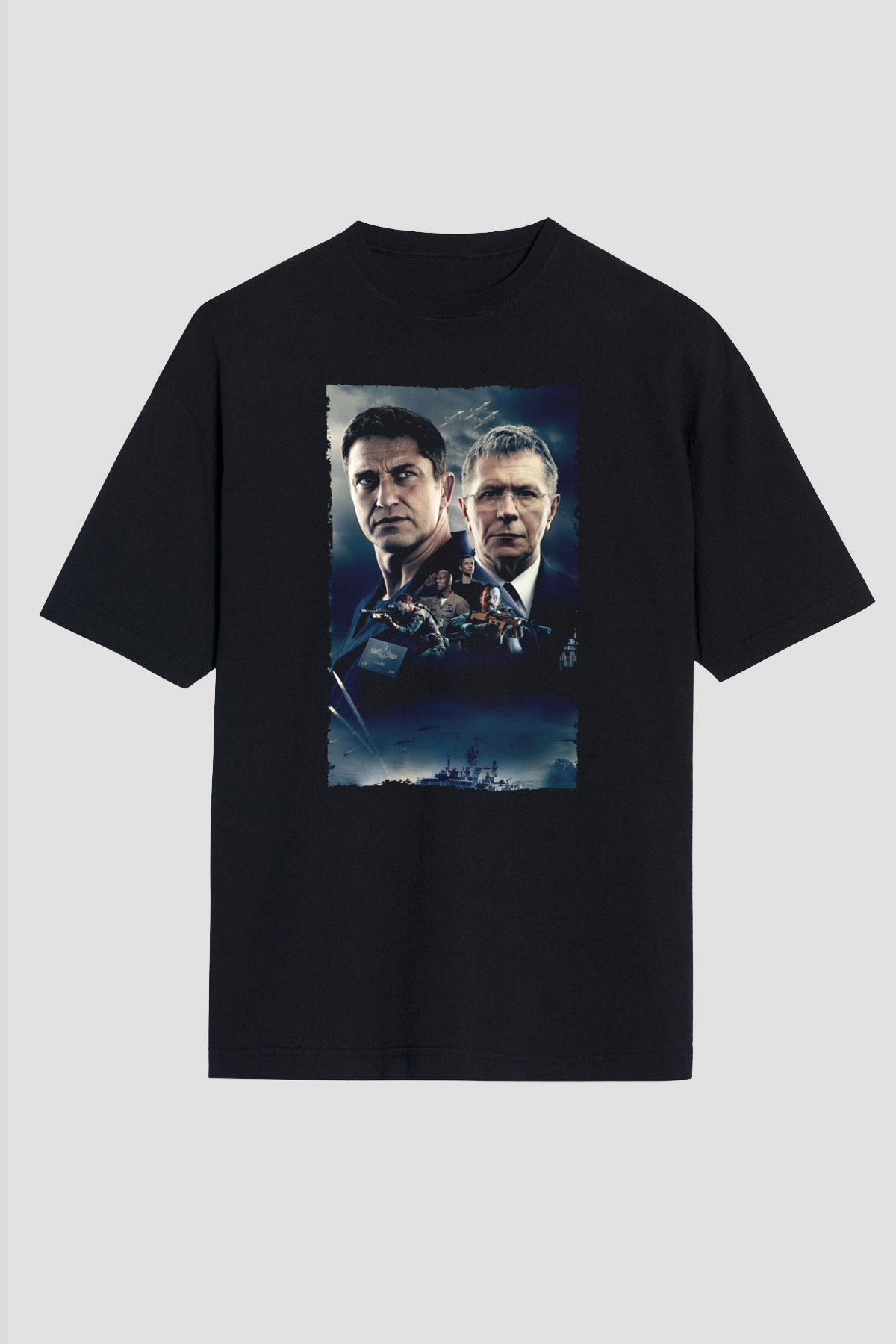 Unisex Katil Avcısı (Hunter Killer) Baskılı Siyah Oversize Tişört