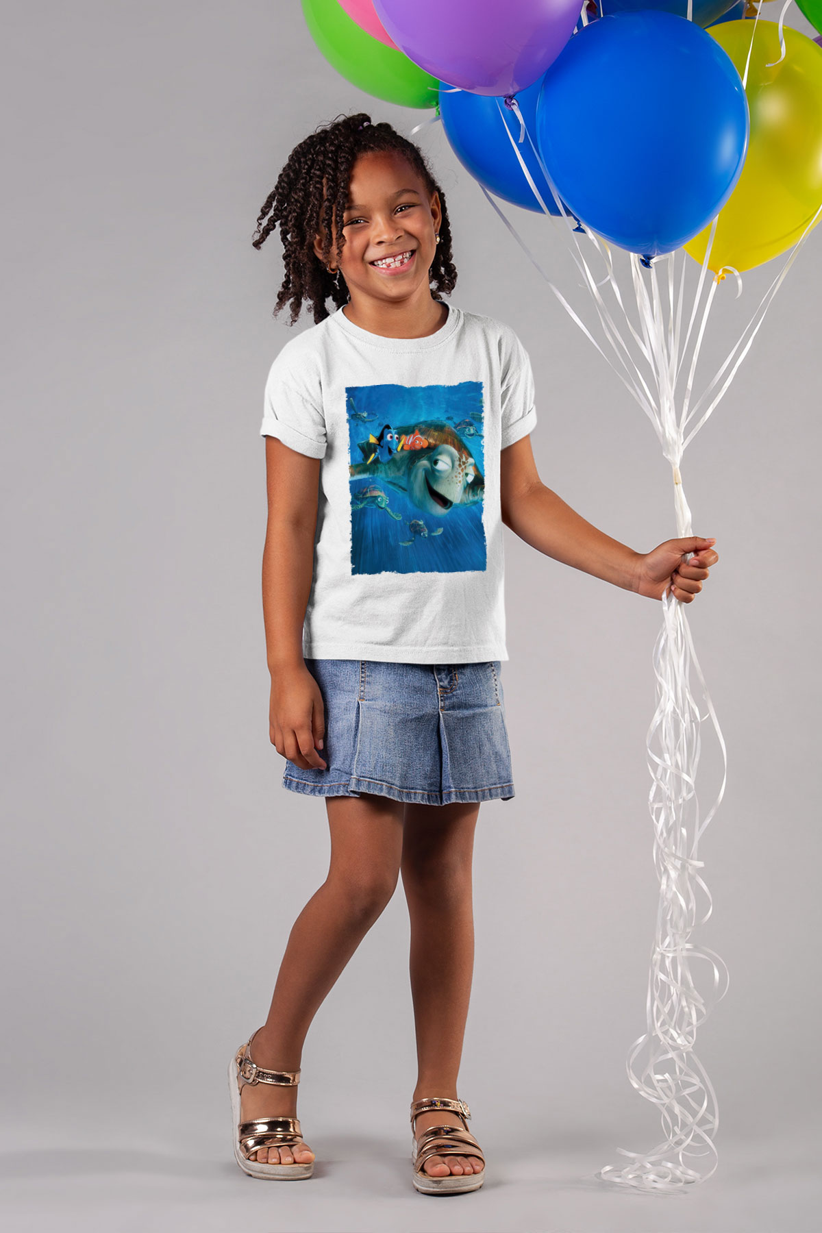 Unisex Kayıp Balık Nemo (Finding Nemo) Baskılı Beyaz T shirt