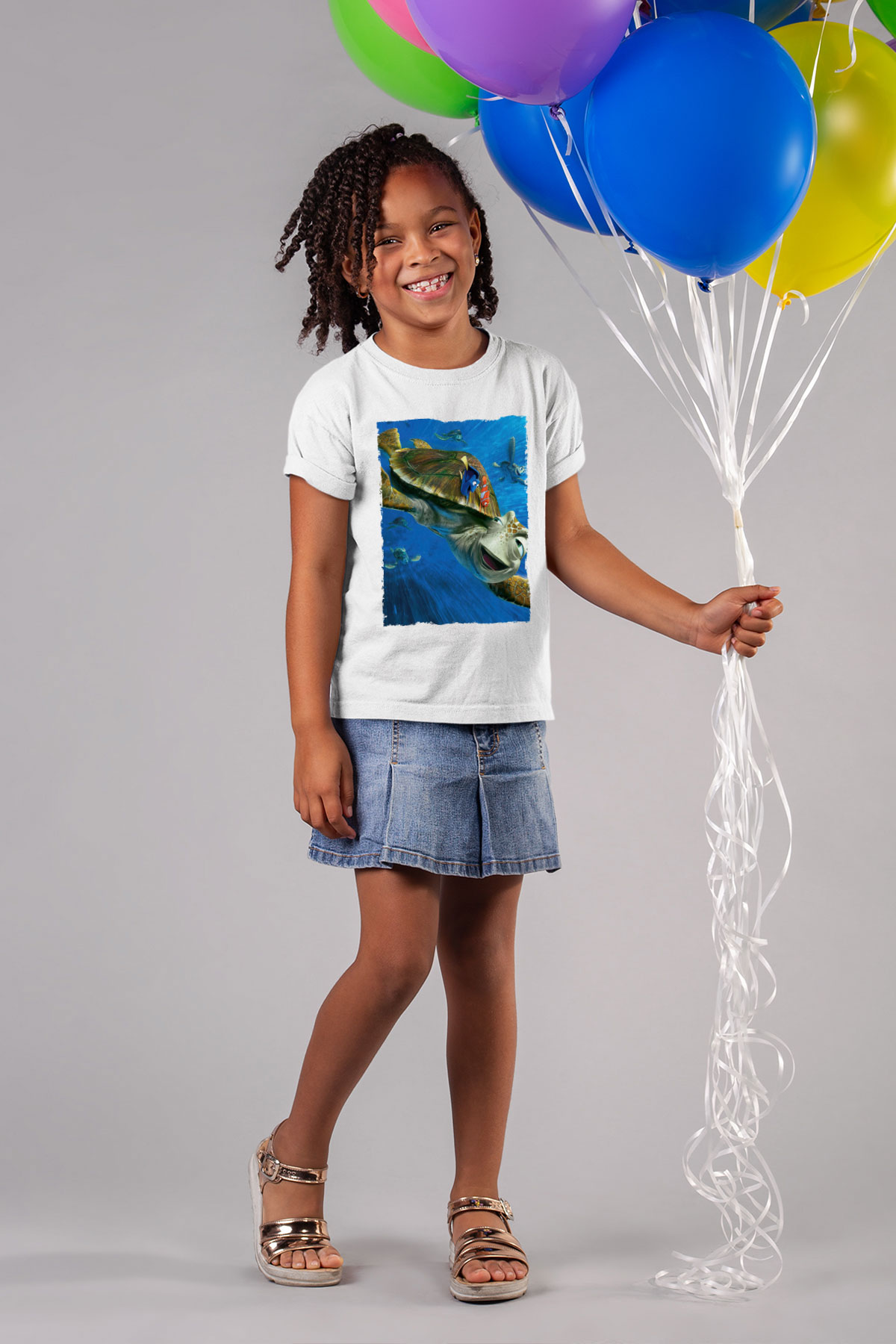 Unisex Kayıp Balık Nemo (Finding Nemo) Baskılı Beyaz Çocuk Tişört