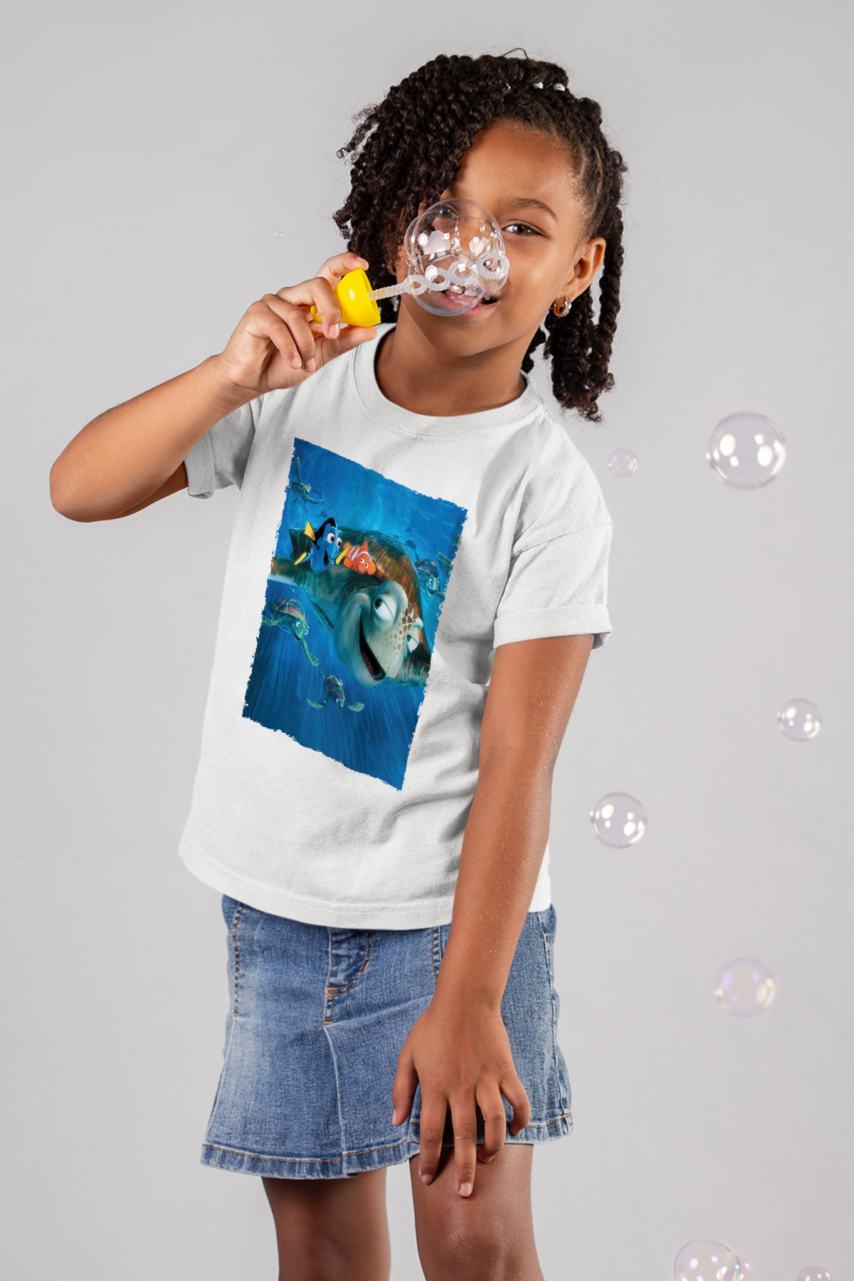 Unisex Kayıp Balık Nemo (Finding Nemo) Baskılı Beyaz T shirt