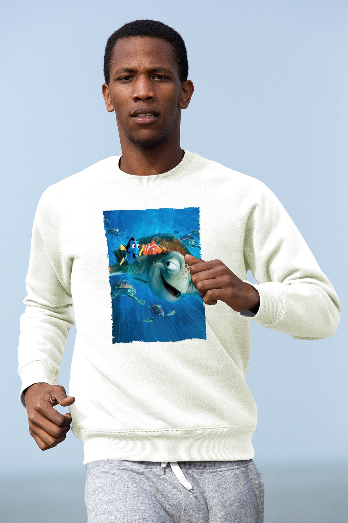 Unisex Kayıp Balık Nemo (Finding Nemo) Baskılı Beyaz T shirt