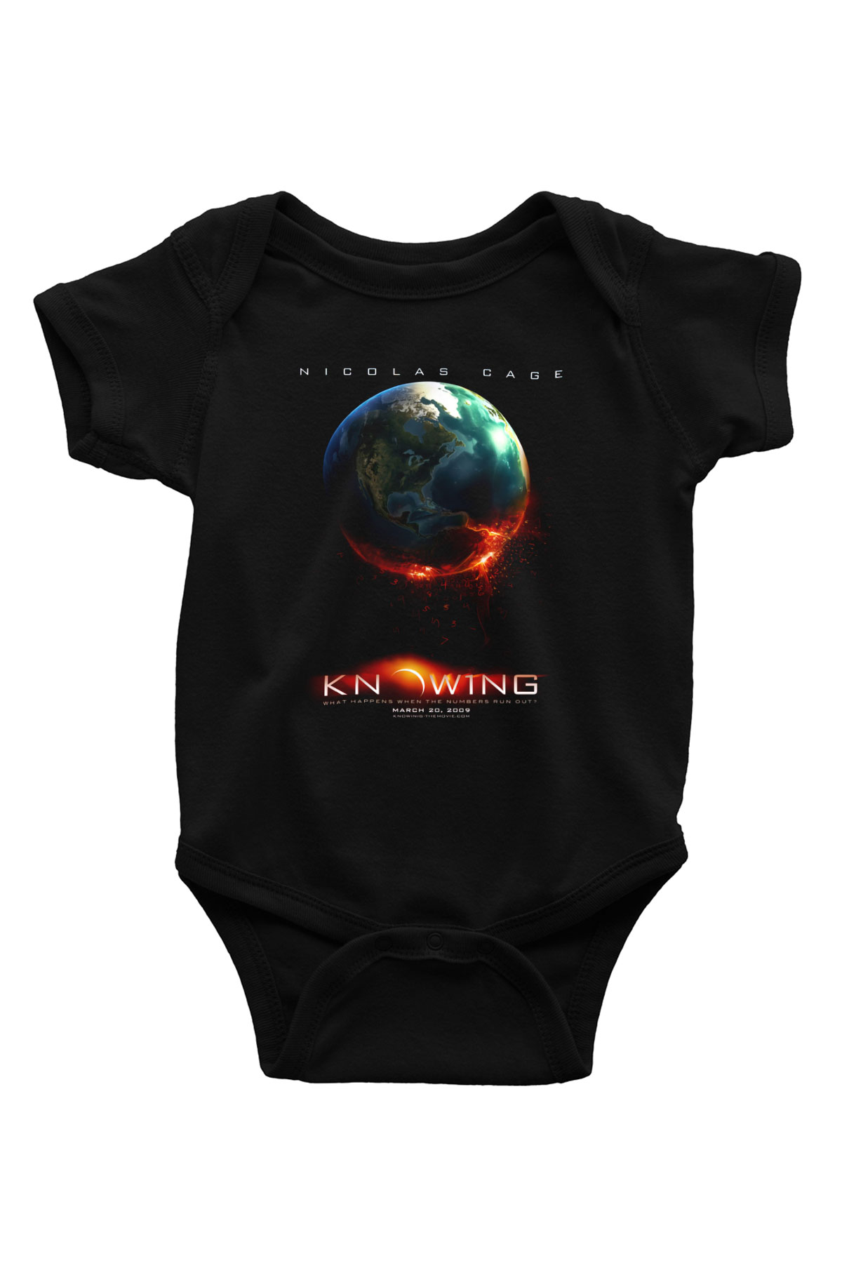 Unisex Kehanet (Knowing) Baskılı Siyah Bebek Body - Zıbın