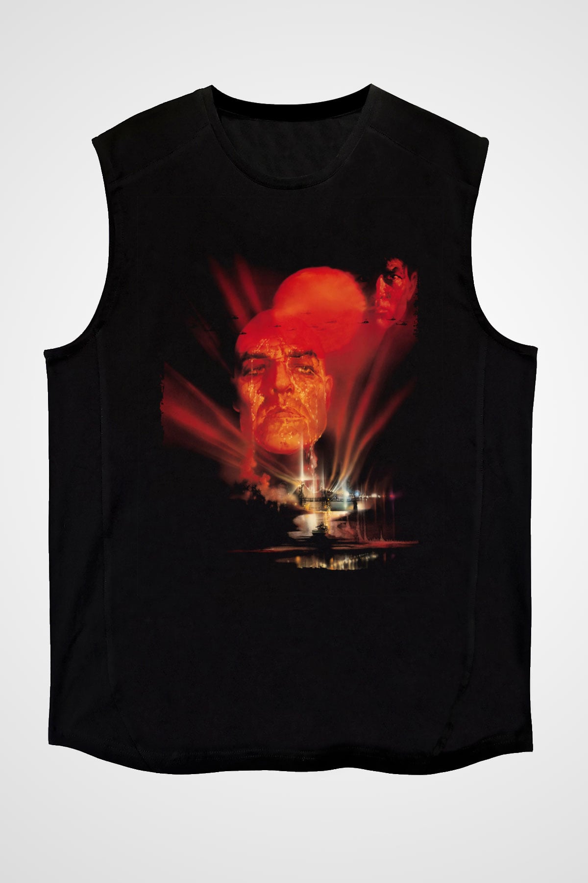 Unisex Kıyamet (Apocalypse Now) Baskılı Siyah Kolsuz Tişört
