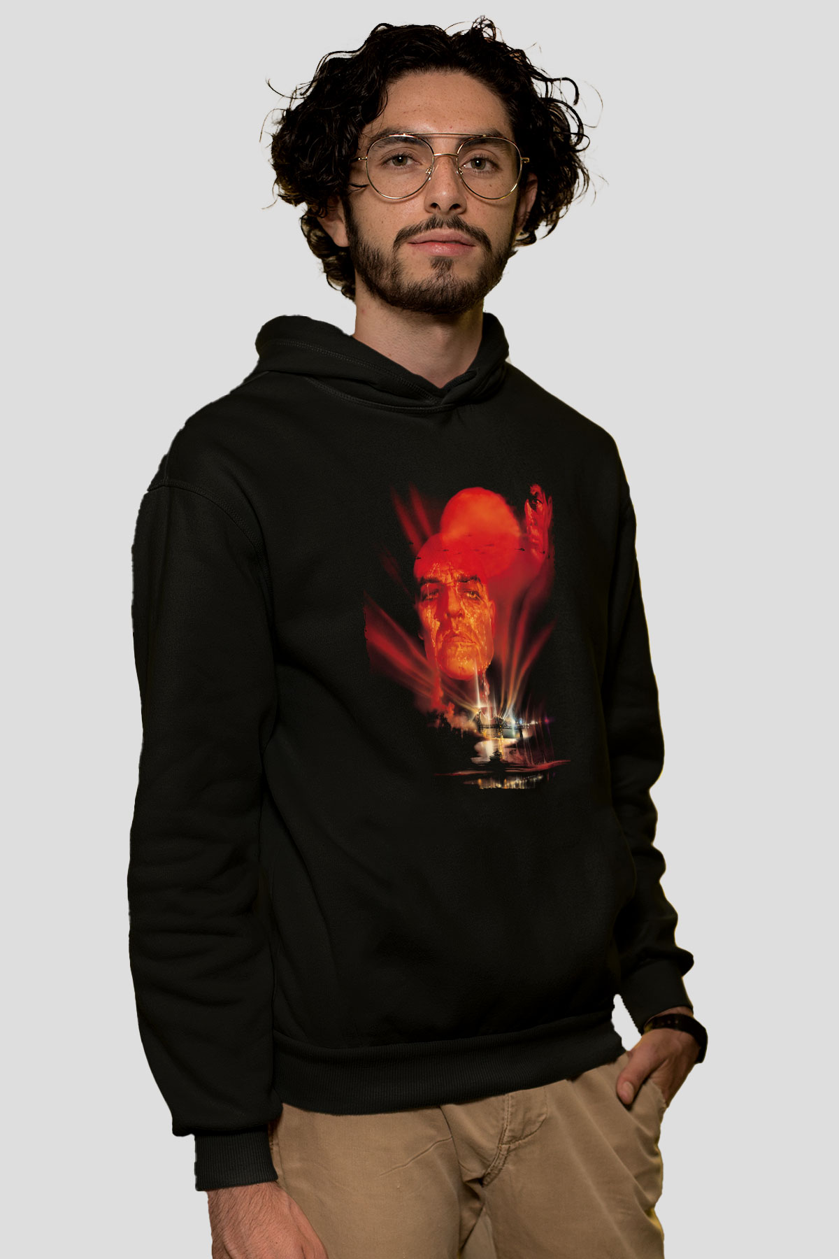 Unisex Kıyamet (Apocalypse Now) Baskılı Siyah Kapüşonlu Sweatshirt
