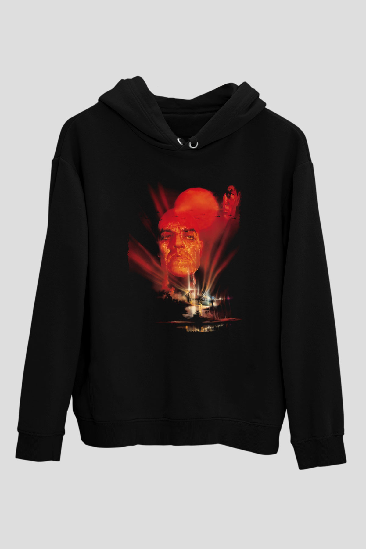 Unisex Kıyamet (Apocalypse Now) Baskılı Siyah Kapüşonlu Sweatshirt