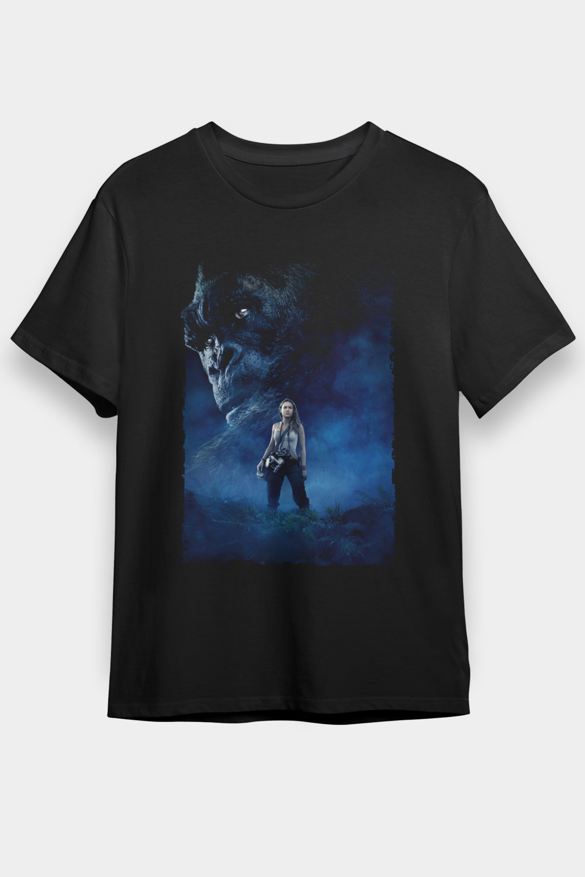 Kong Kafatası Adası (Kong Skull Island) Baskılı Siyah T-Shirt