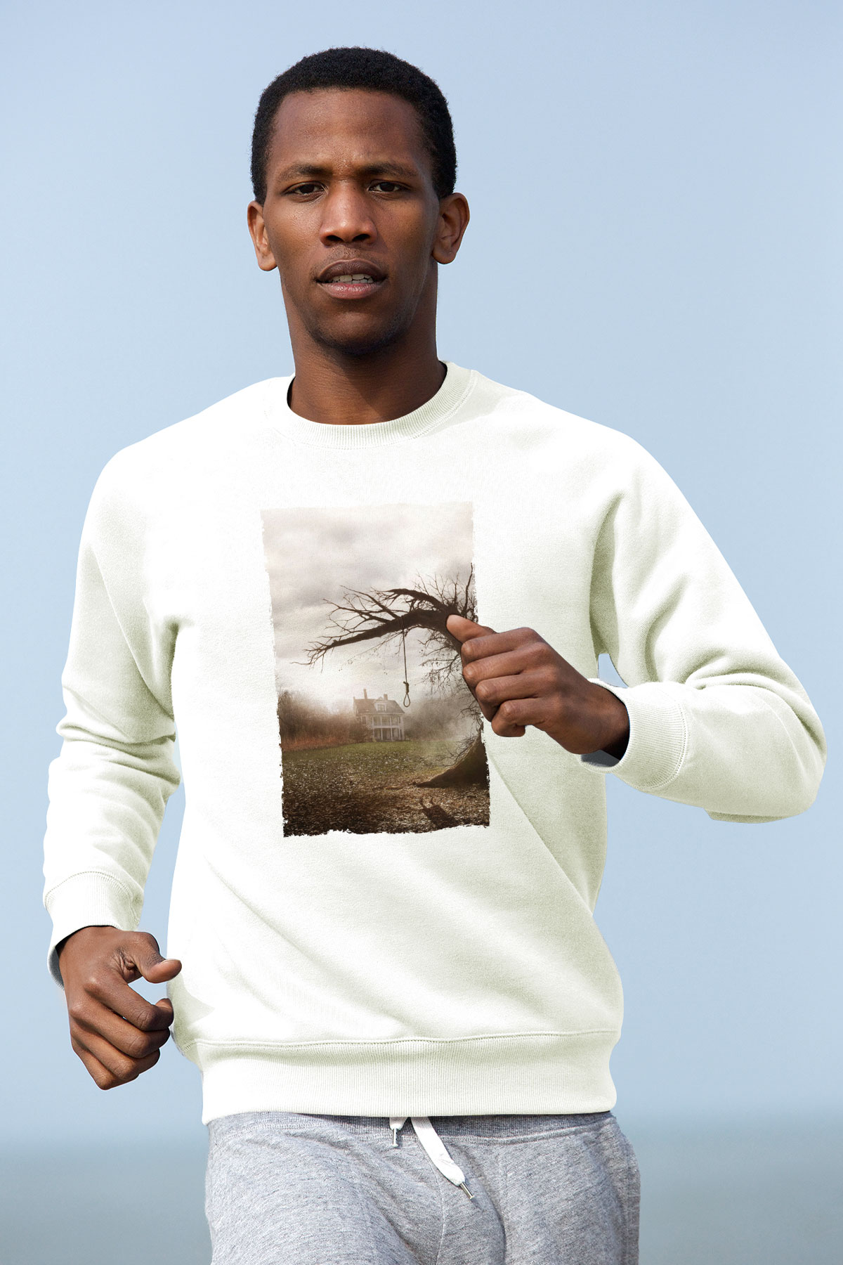 Unisex Korku Seansı (The Conjuring) Baskılı Beyaz Sweatshirt