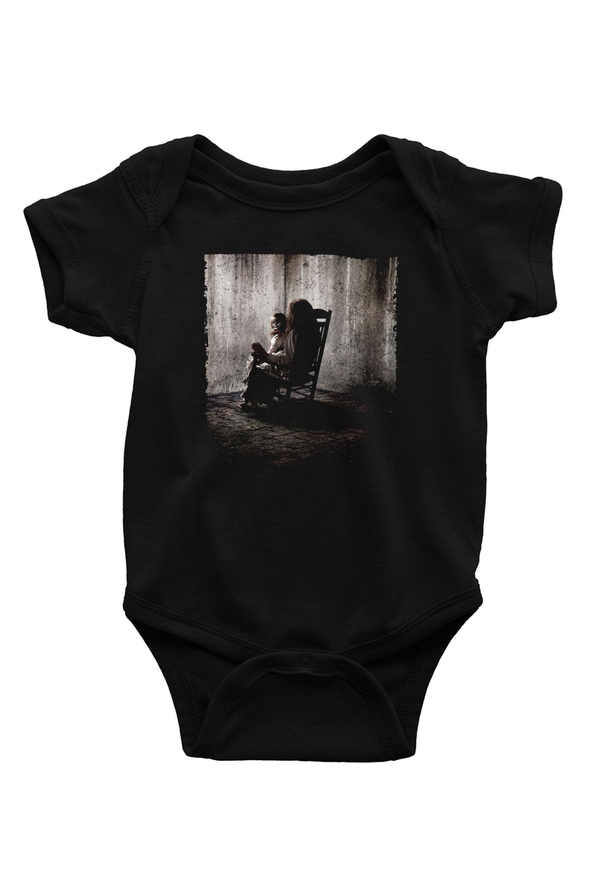 Unisex Korku Seansı (The Conjuring) Baskılı Siyah Bebek Body - Zıbın