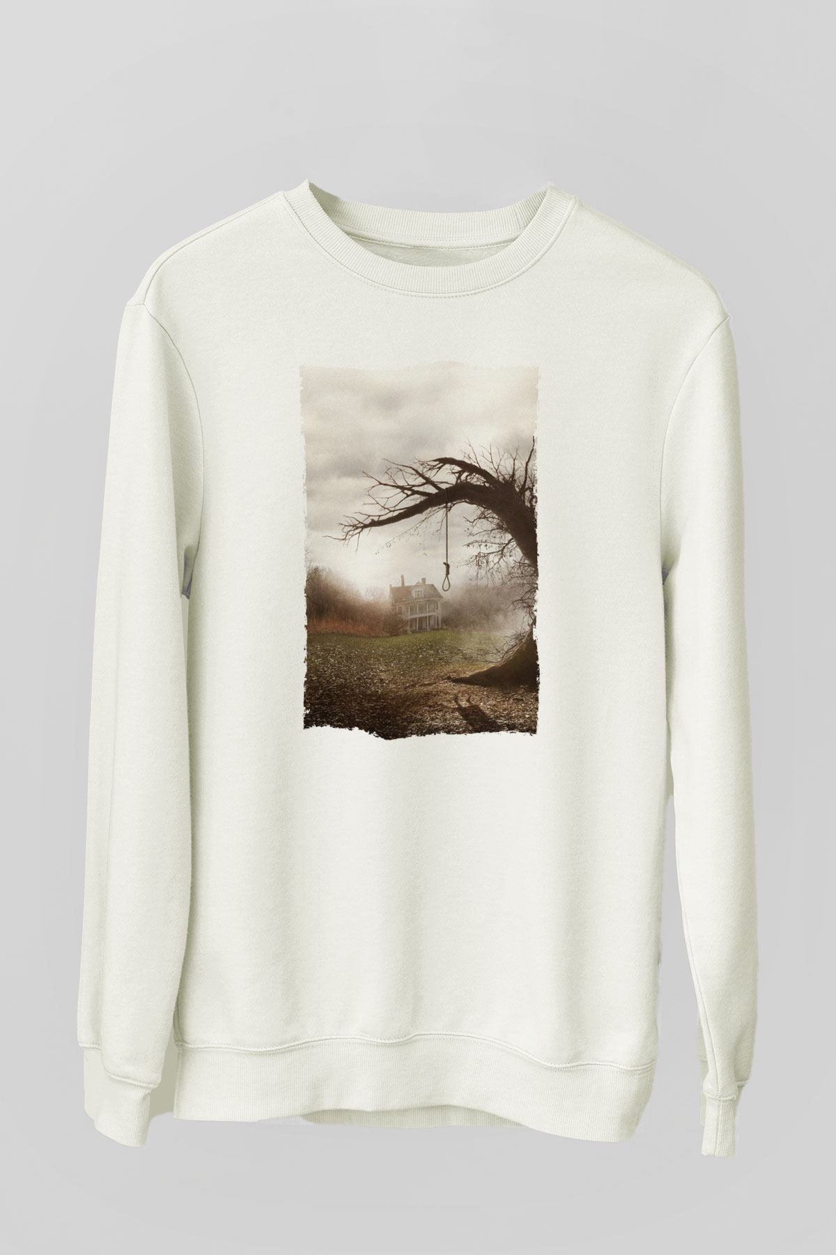 Unisex Korku Seansı (The Conjuring) Baskılı Beyaz Sweatshirt