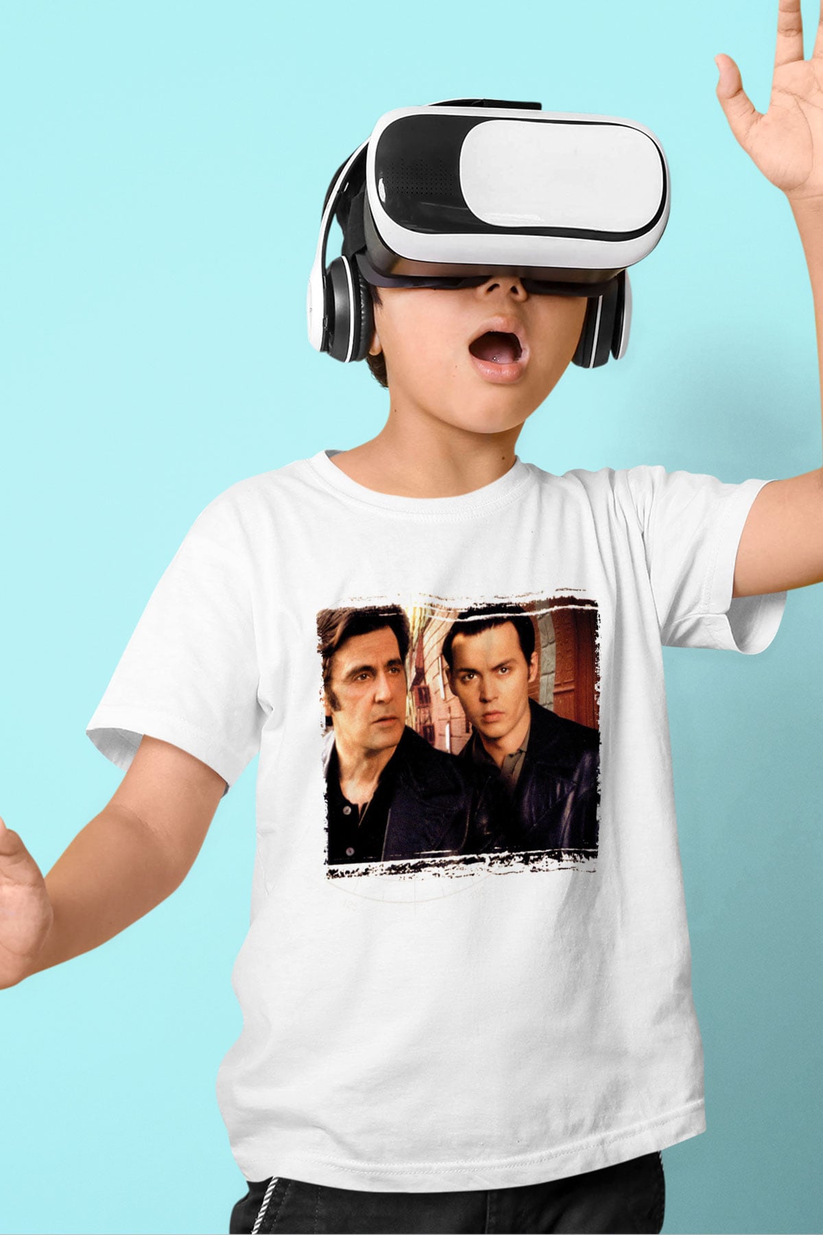 Unisex Köstebek (Donnie Brasco) Baskılı Beyaz Çocuk Tişört