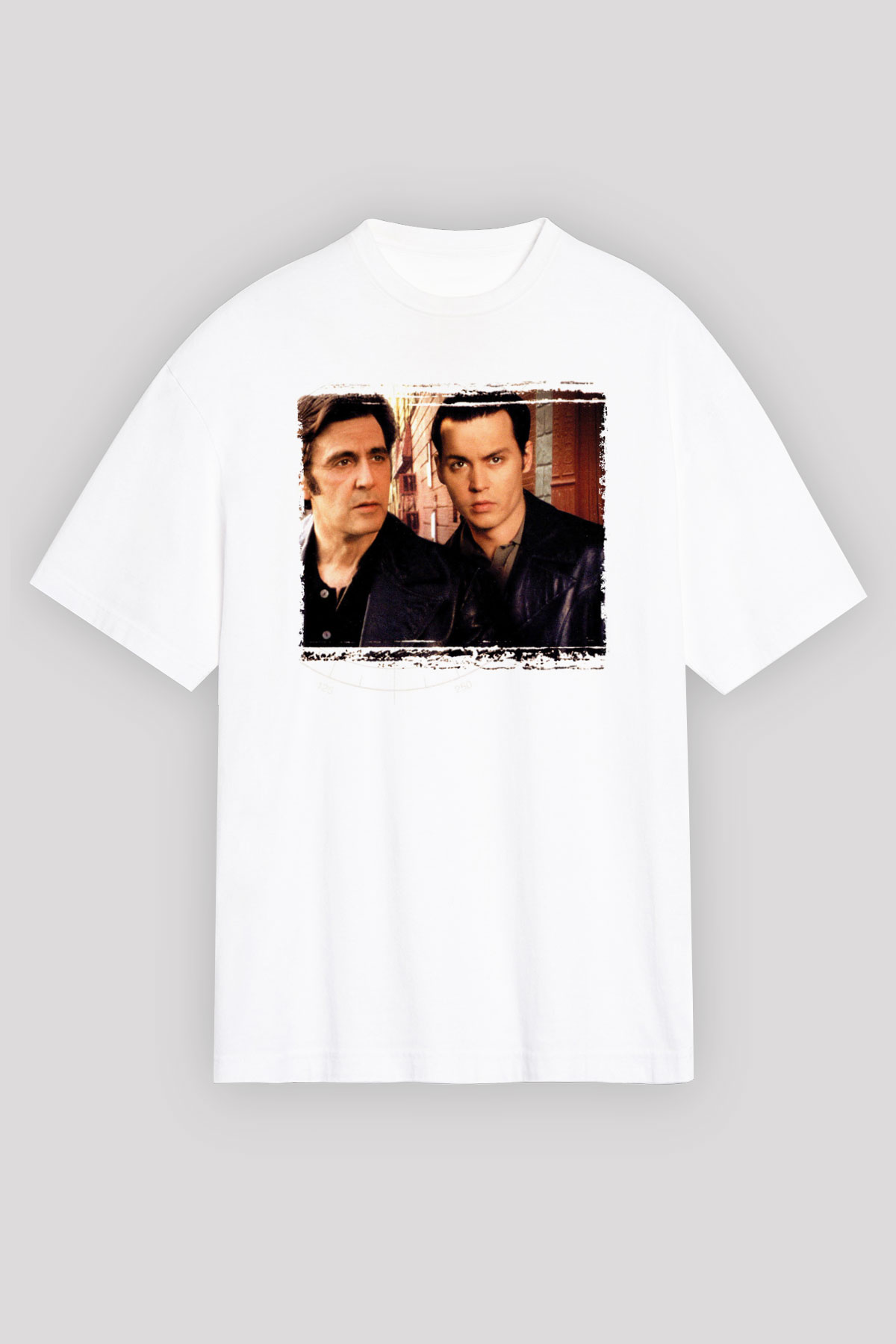 Unisex Köstebek (Donnie Brasco) Baskılı Beyaz Oversize Tişört