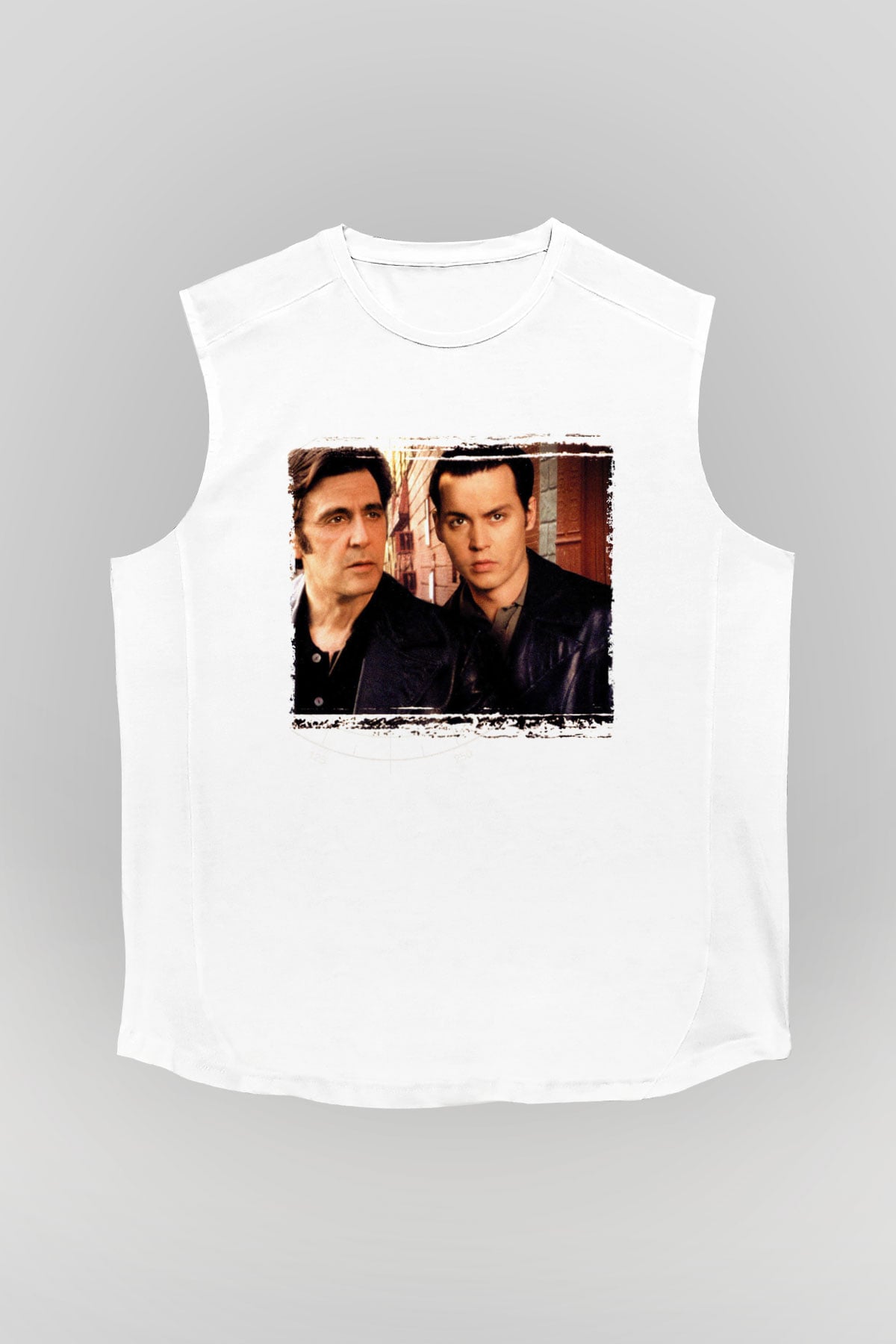 Unisex Köstebek (Donnie Brasco) Baskılı Beyaz Kolsuz Tişört