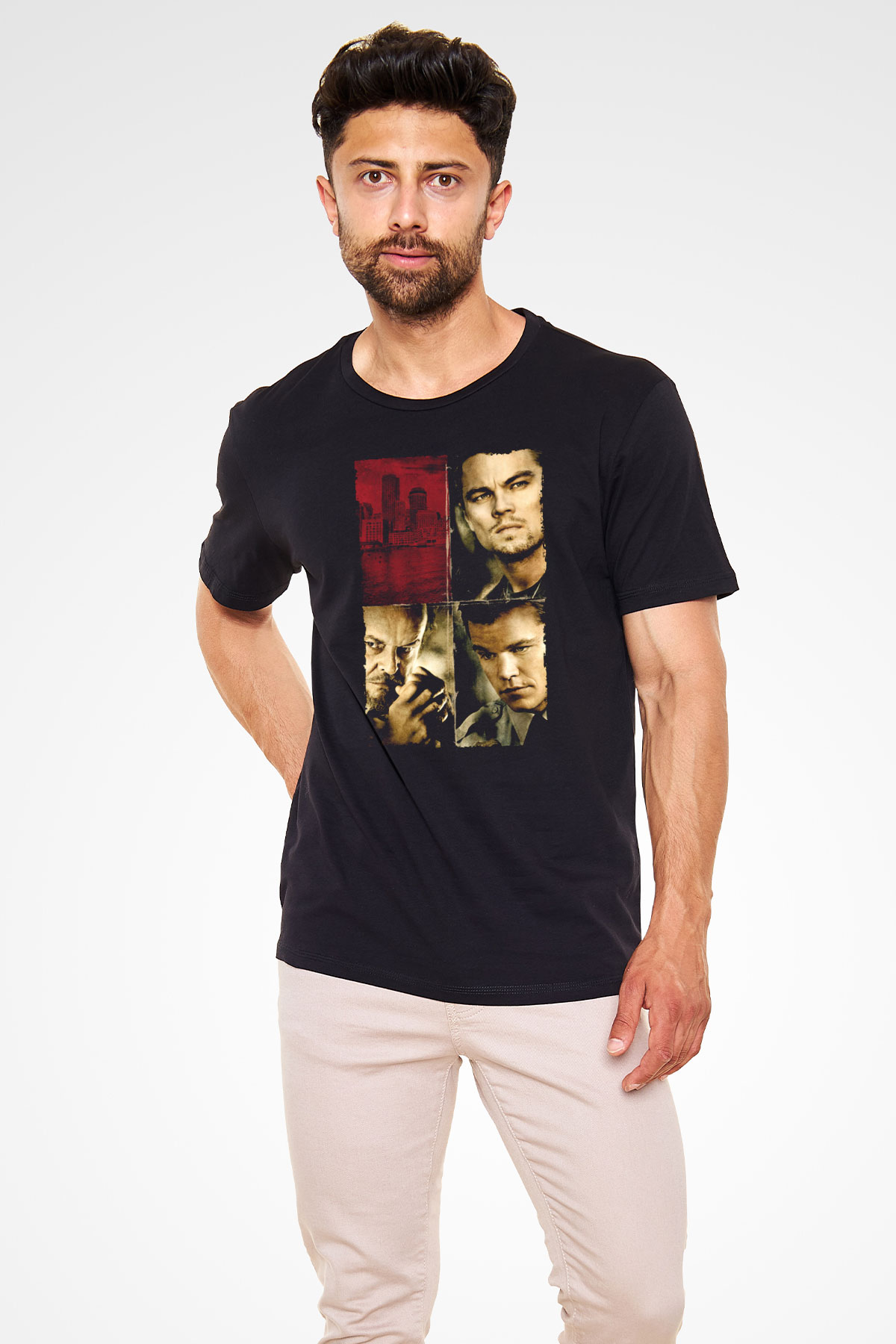 Köstebek (The Departed) Baskılı Siyah T-Shirt