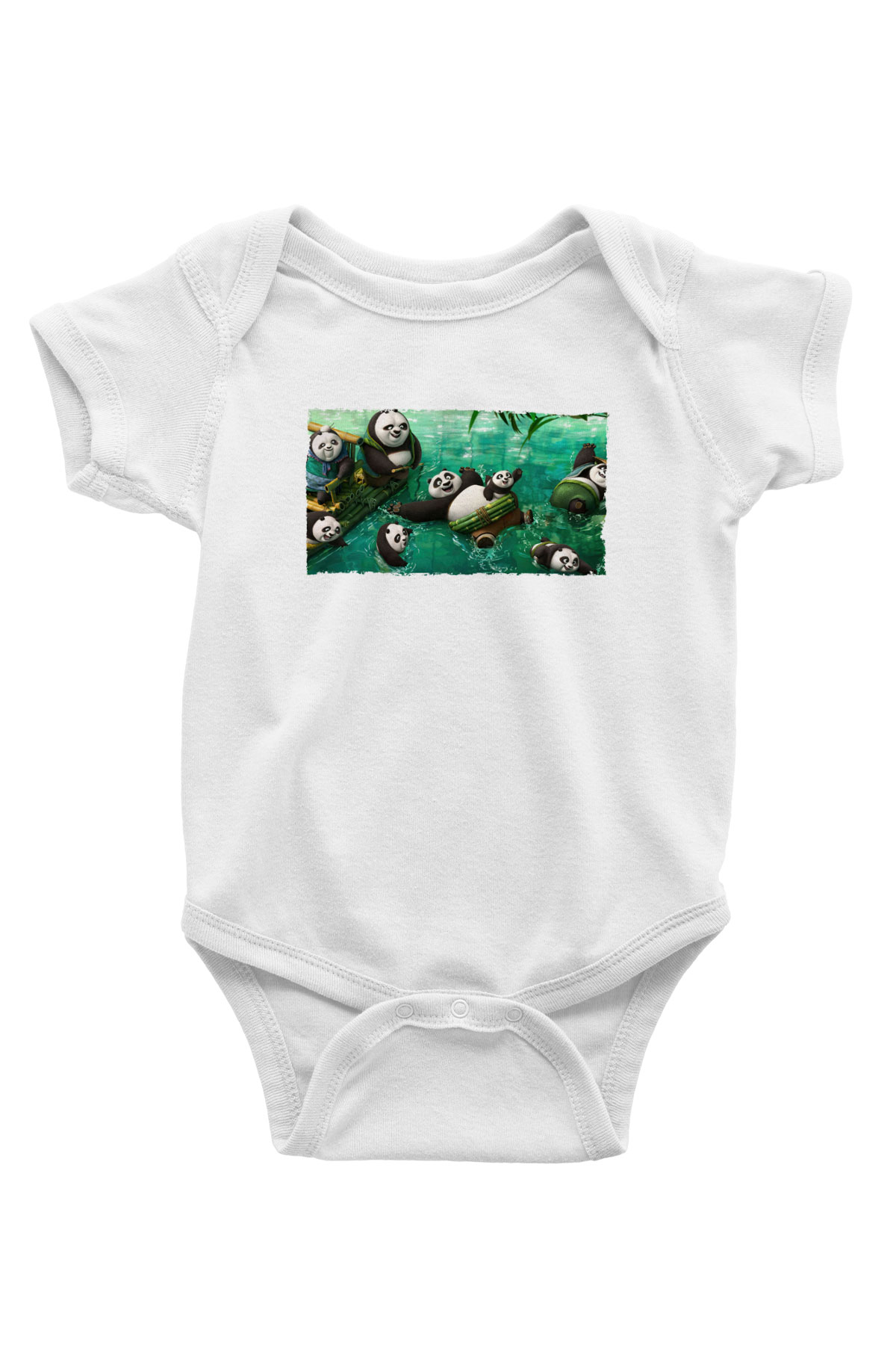 Unisex Kung Fu Panda Baskılı Bebek Body - Zıbın