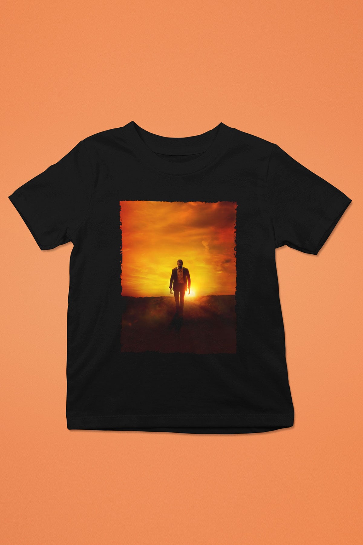 Unisex Logan Baskılı Siyah Çocuk Tshirt