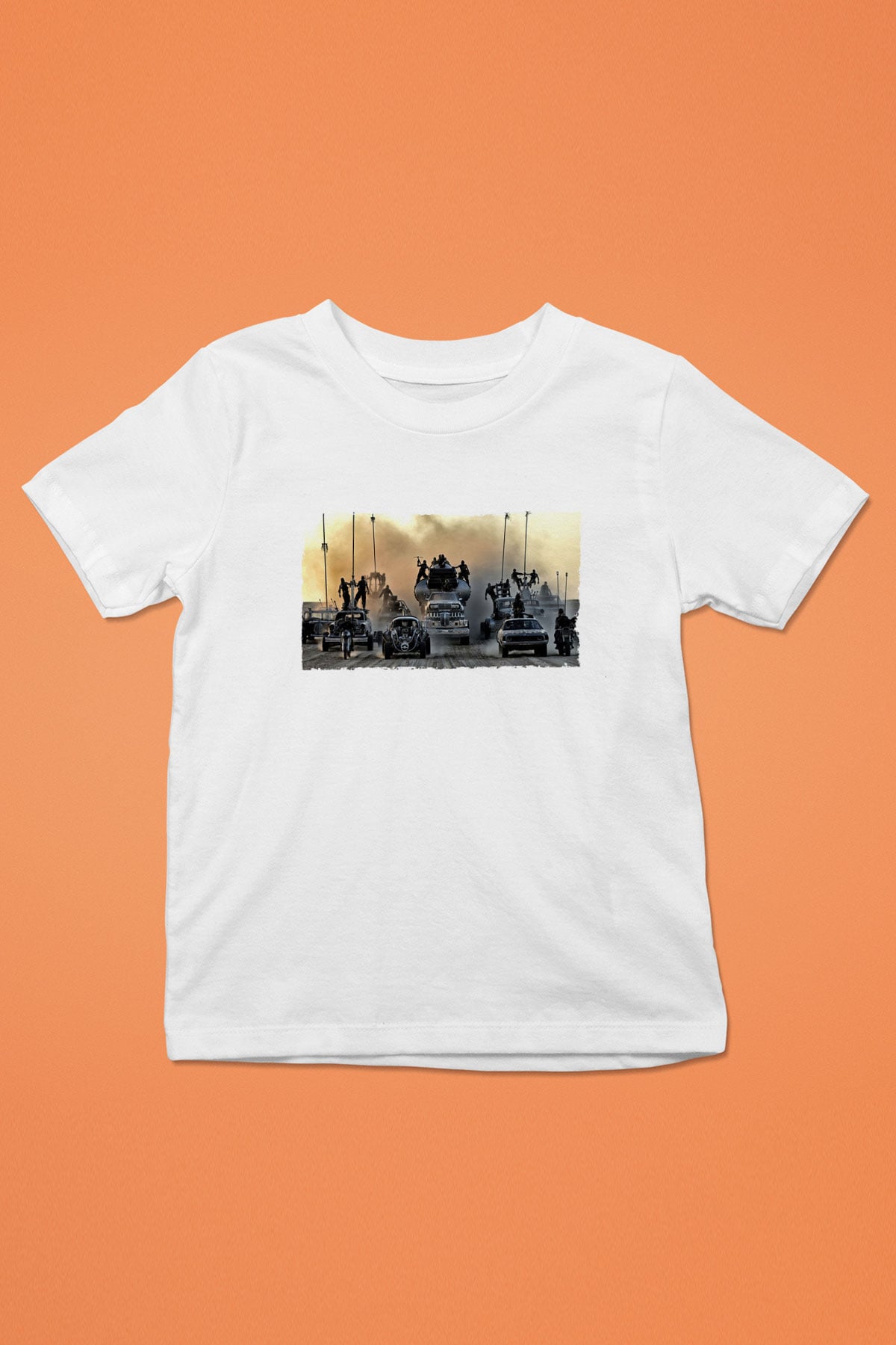 Unisex Mad Max Fury Road Baskılı Beyaz Çocuk Tshirt
