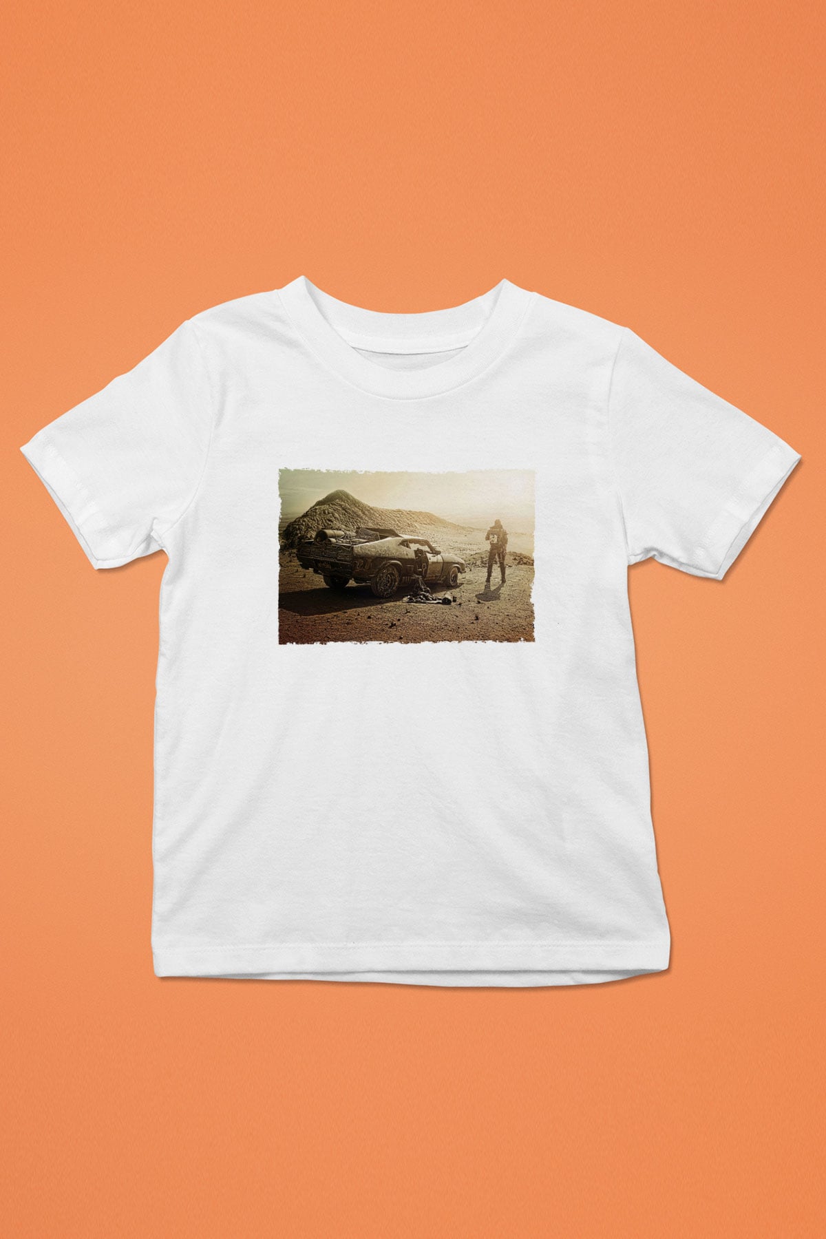 Unisex Mad Max Fury Road Baskılı Beyaz Çocuk Tişört