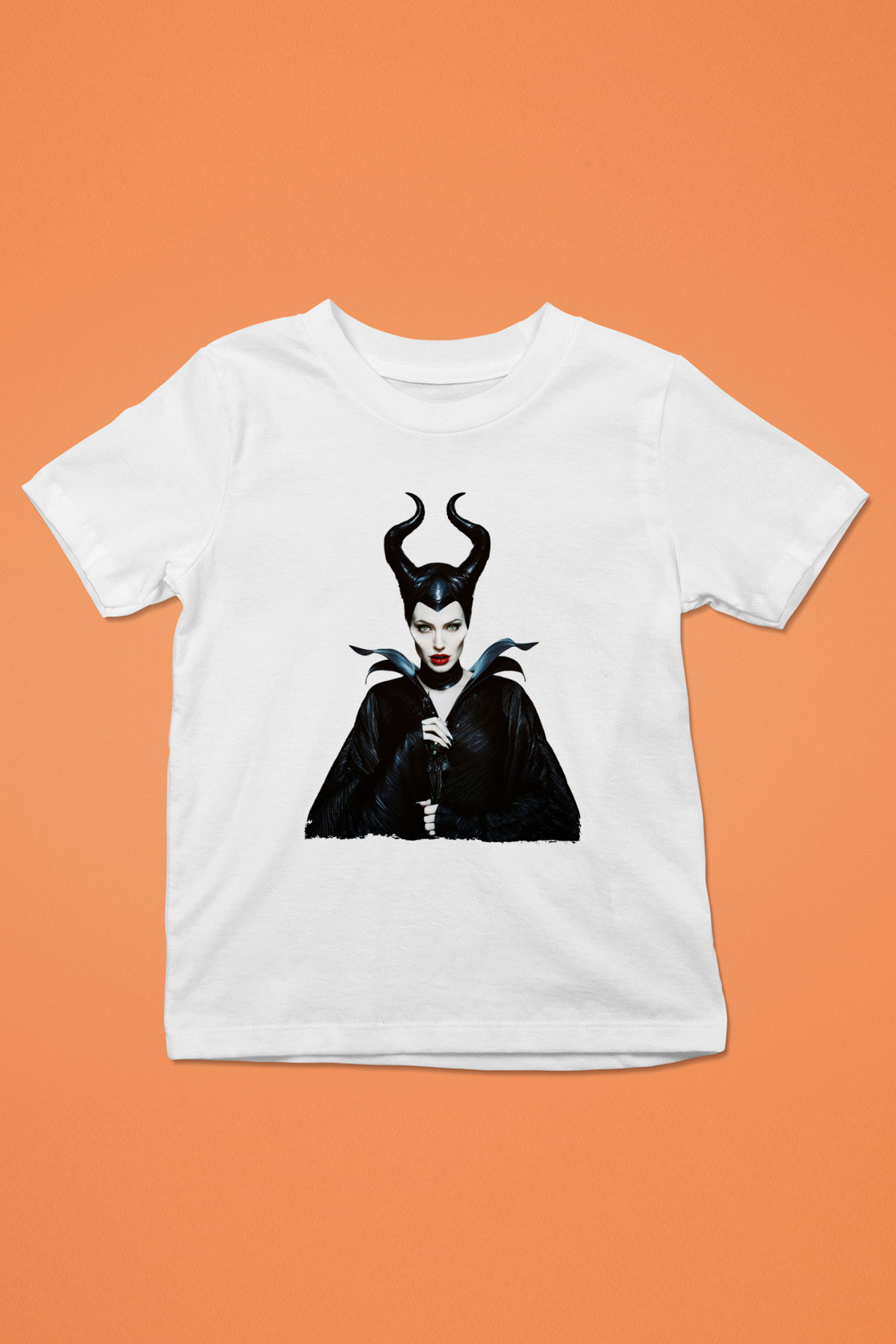 Unisex Malefiz (Maleficent) Baskılı Beyaz Çocuk Tshirt
