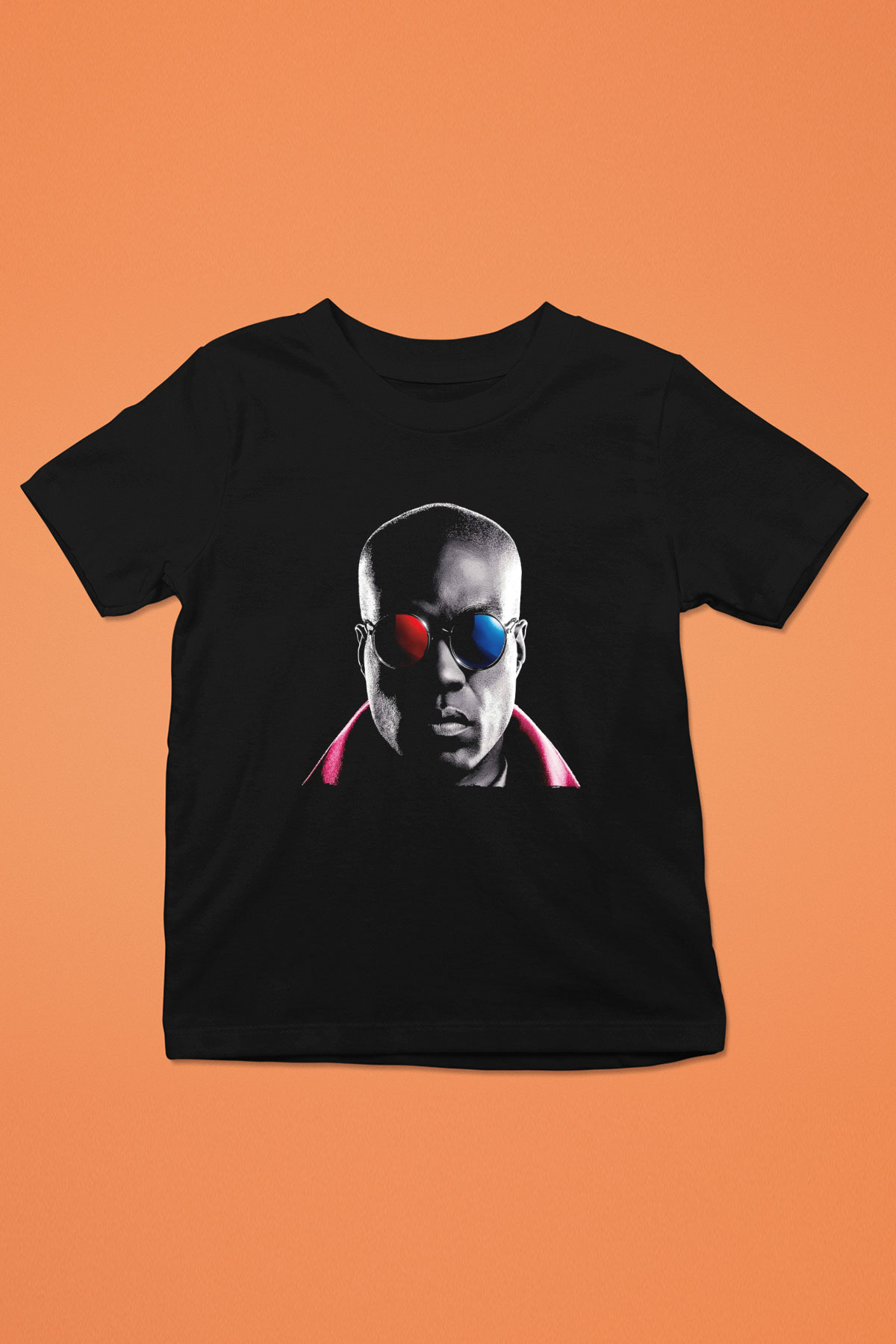 Unisex Matrix Baskılı Siyah Çocuk Unisex T-Shirt