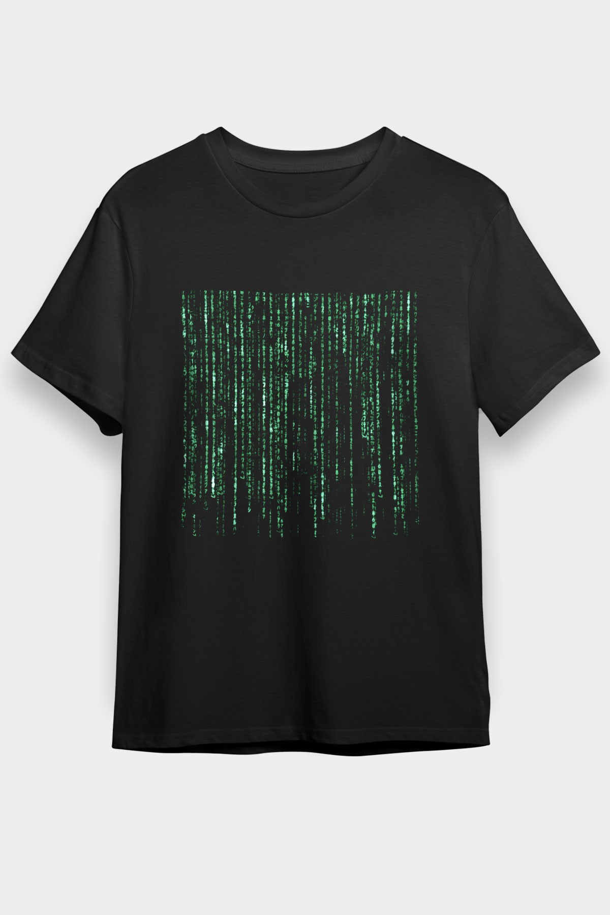 Matrix Baskılı Siyah T-Shirt