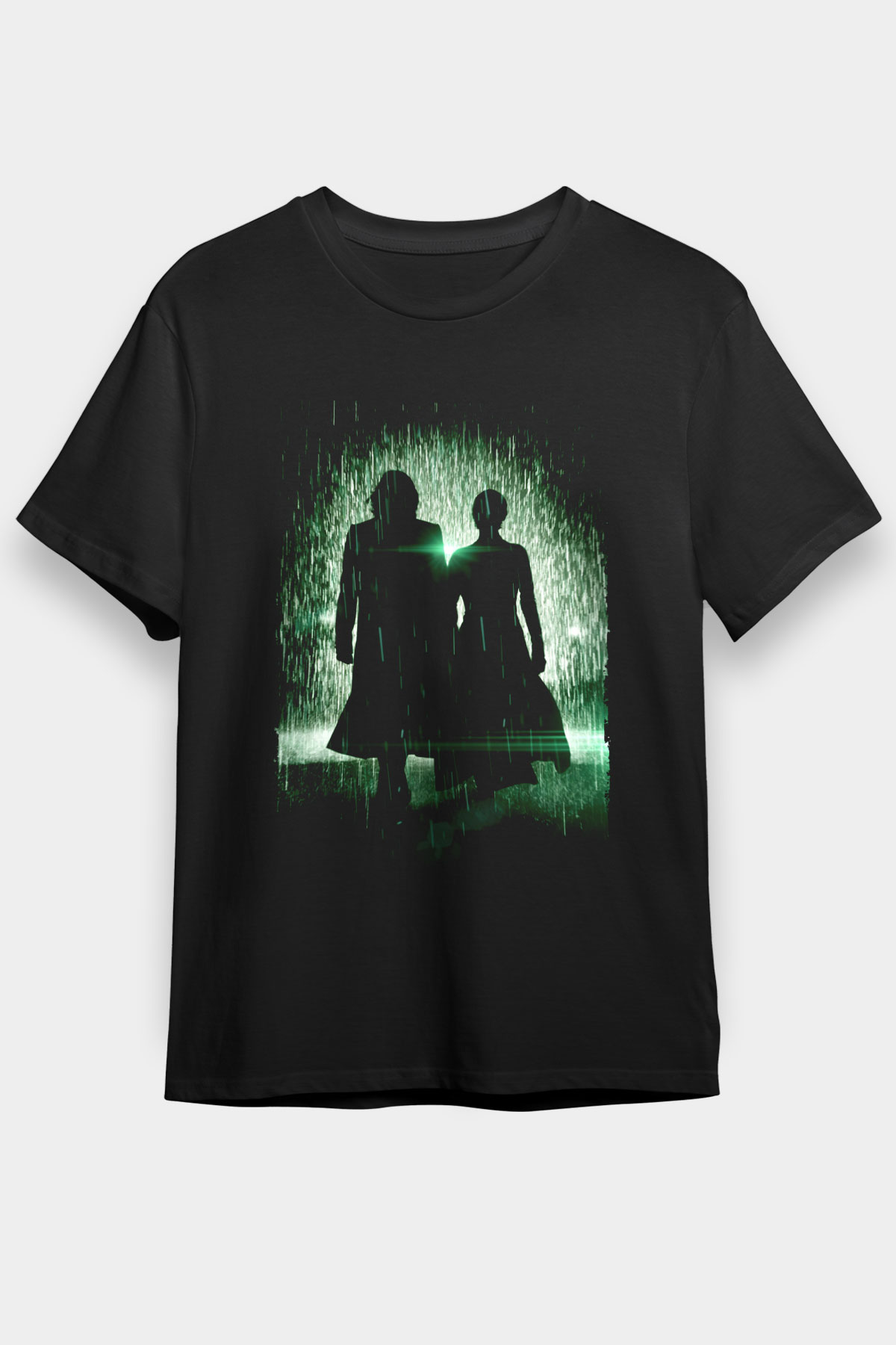 Matrix Baskılı Siyah Tshirt