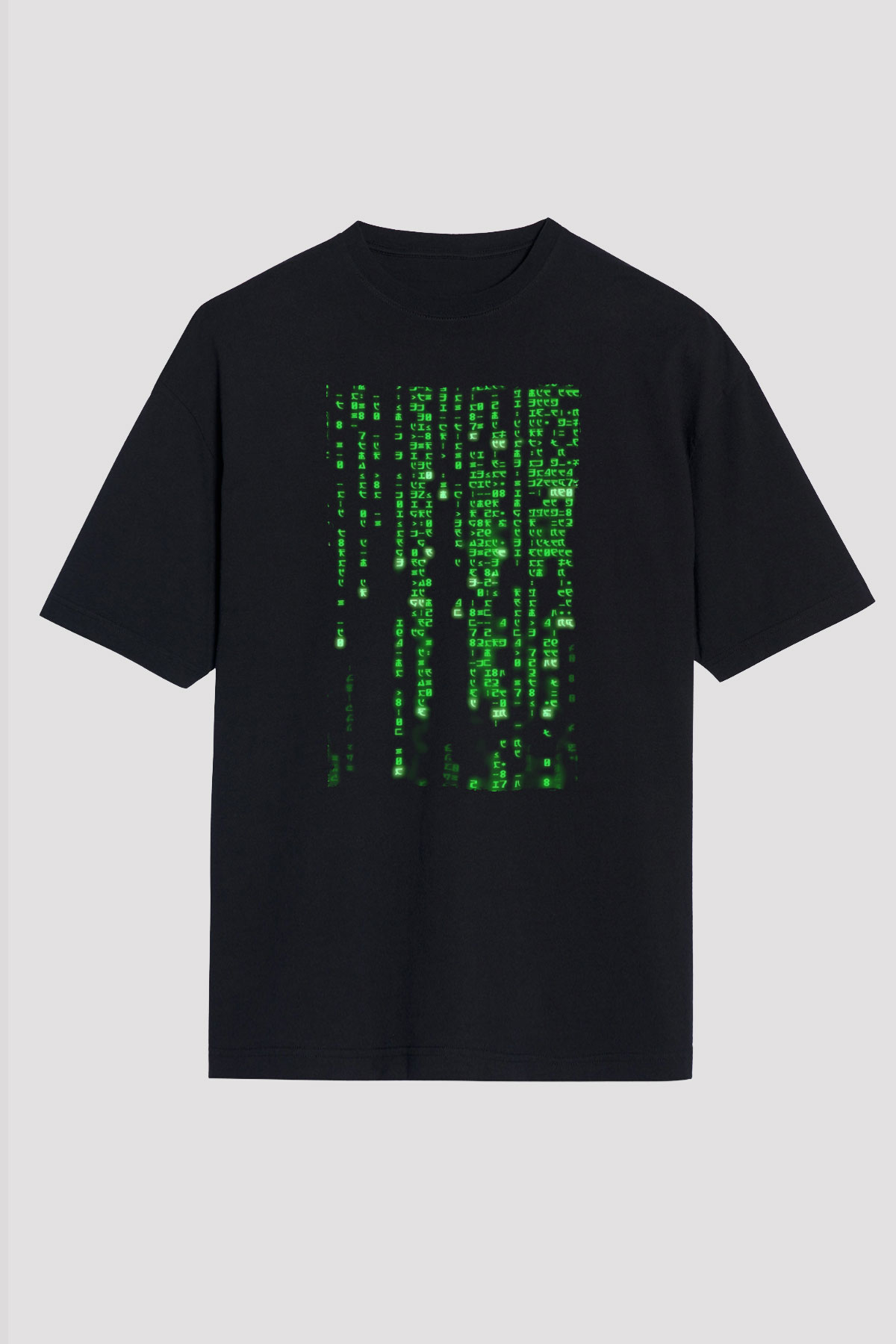 Unisex Matrix (The Matrix) Baskılı Siyah Unisex Oversize Tshirt