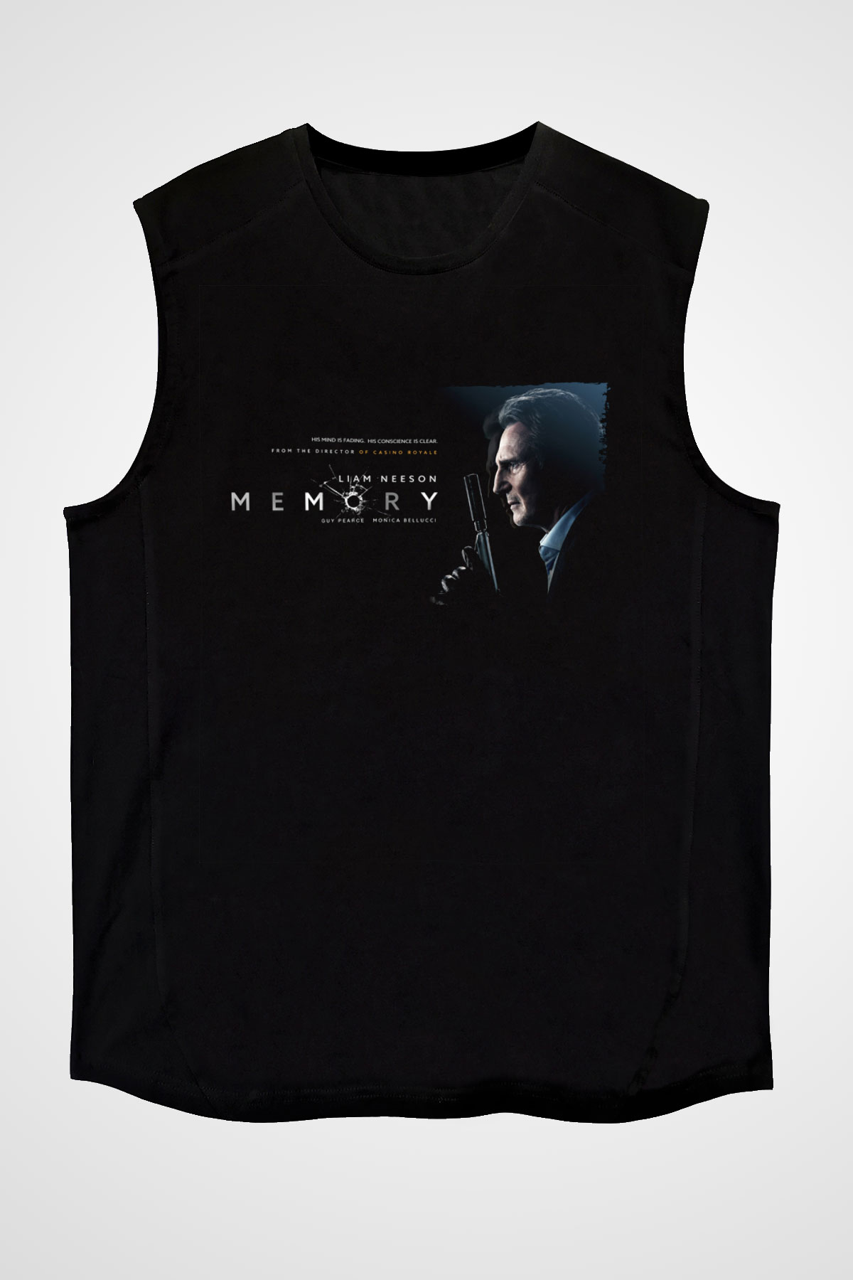 Unisex Memory Baskılı Siyah Kolsuz Tshirt