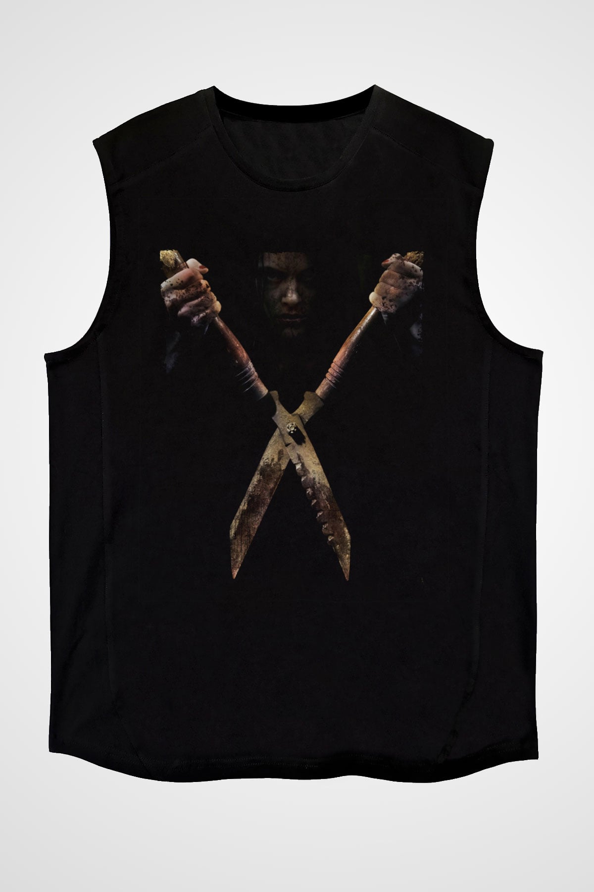 Unisex Mezarına Tüküreceğim (I Spit on Your Grave) Baskılı Siyah Kolsuz T-shirt