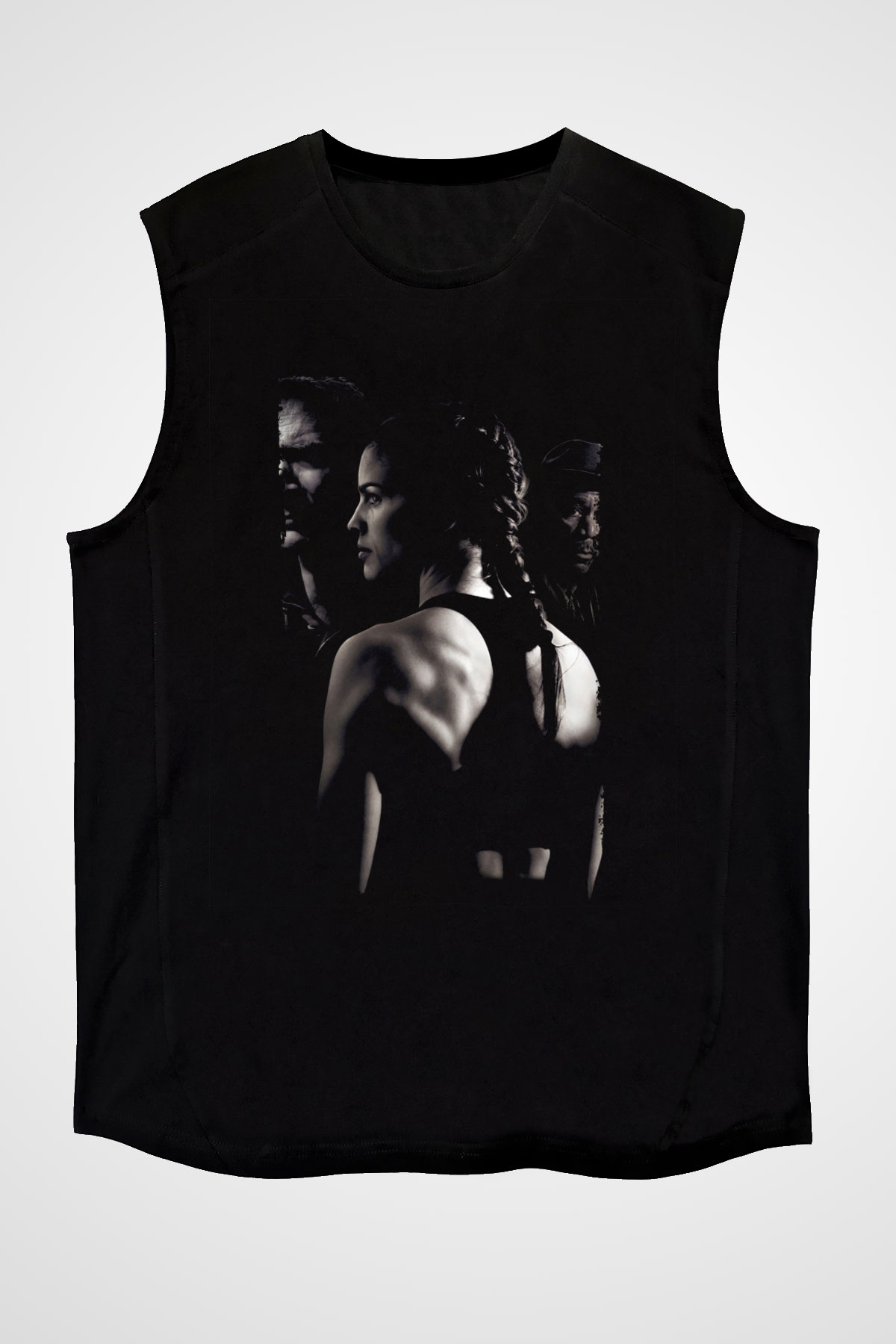 Unisex Milyonluk Bebek (Million Dollar Baby) Baskılı Siyah Kolsuz Tshirt