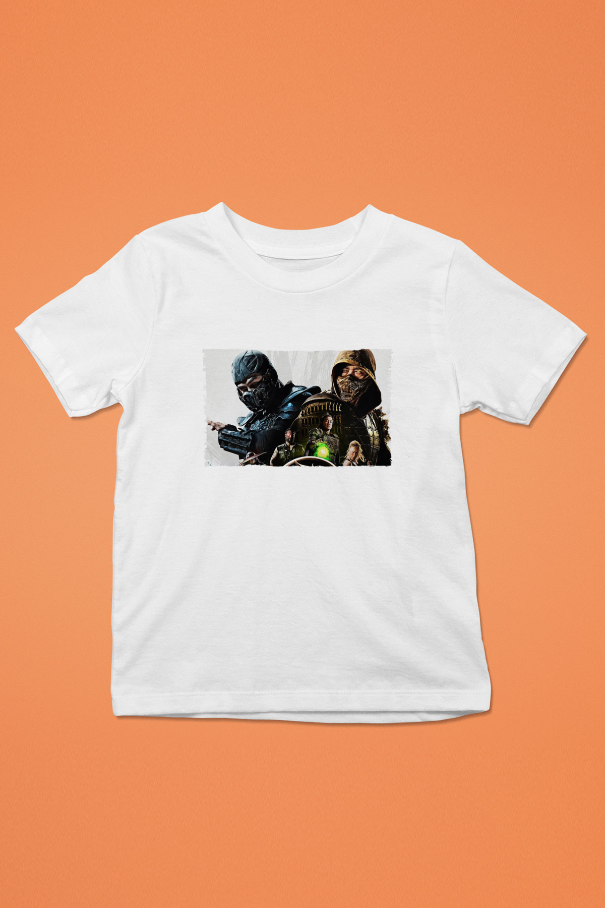 Unisex Mortal Kombat Baskılı Beyaz Çocuk Tişört