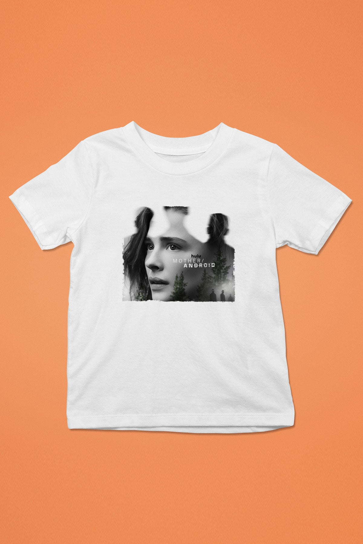 Unisex Mother Android Baskılı Beyaz Çocuk Tişört