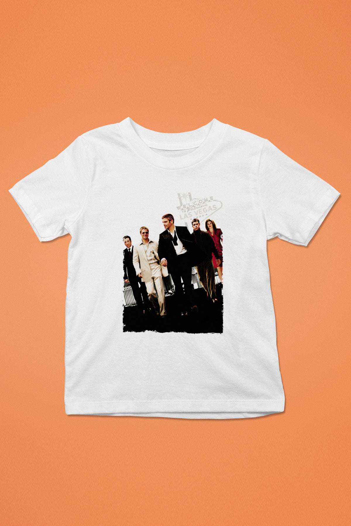 Unisex Oceans Eleven Baskılı Beyaz Çocuk Tshirt