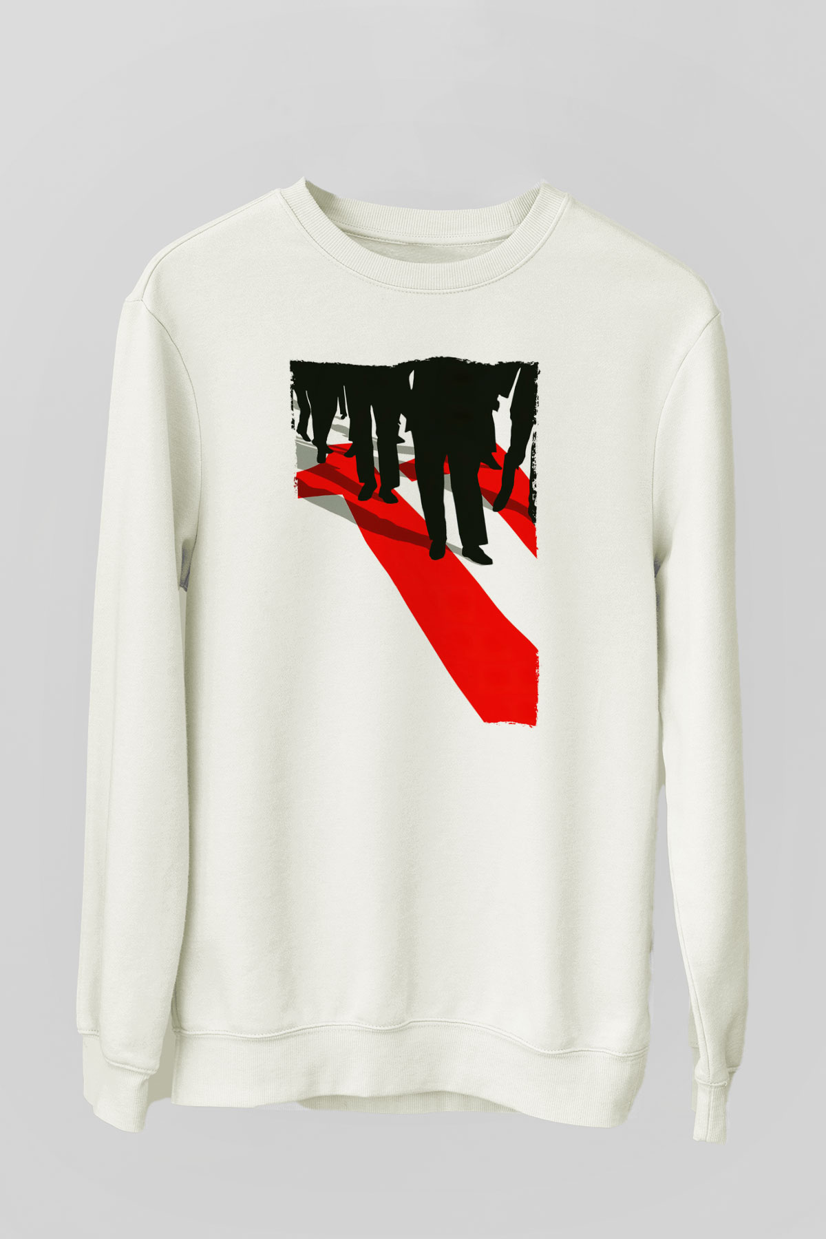 Unisex Oceans Eleven Baskılı Beyaz Sweatshirt