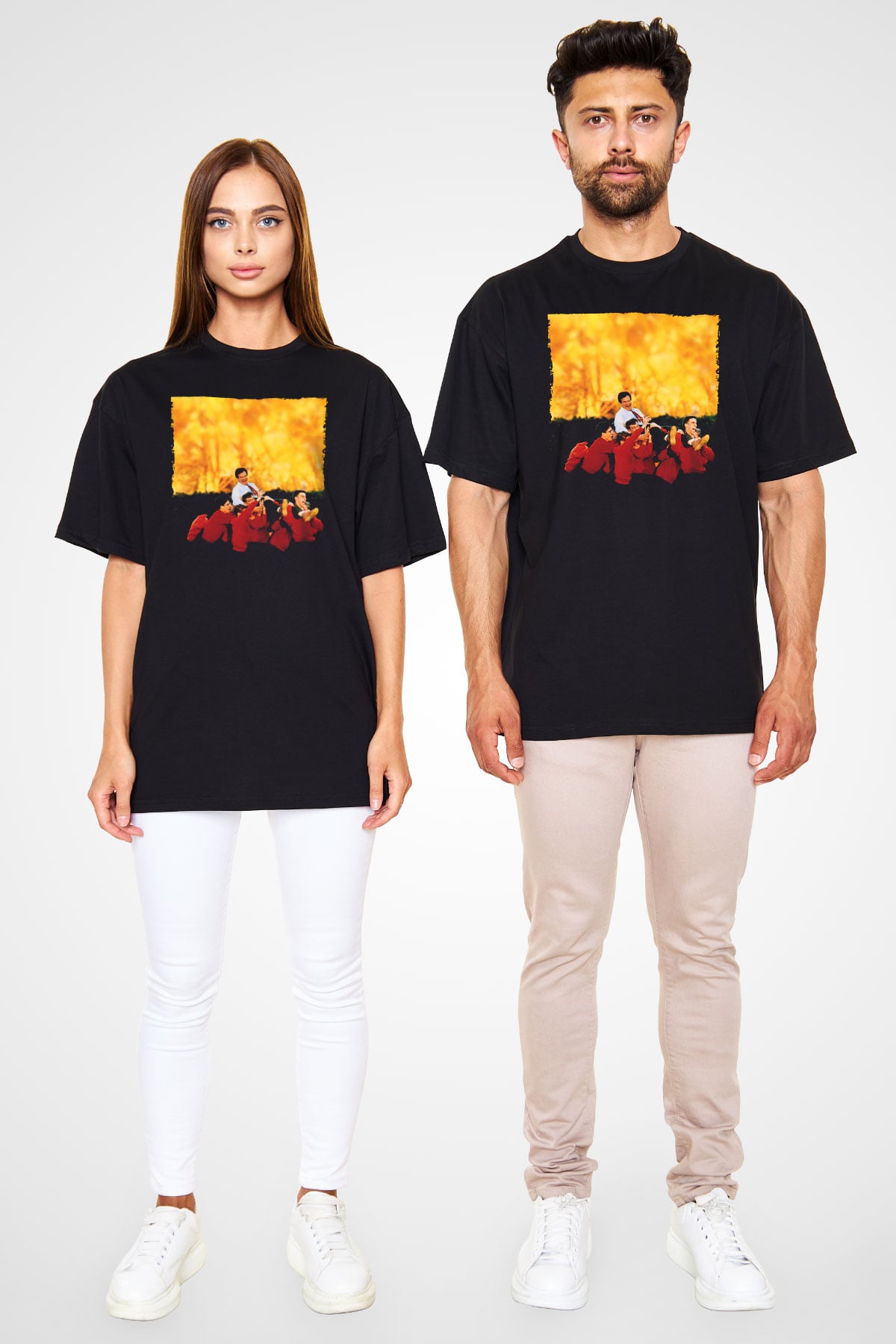 Unisex Ölü Ozanlar Derneği (Dead Poets Society) Baskılı Siyah Oversize Tişört