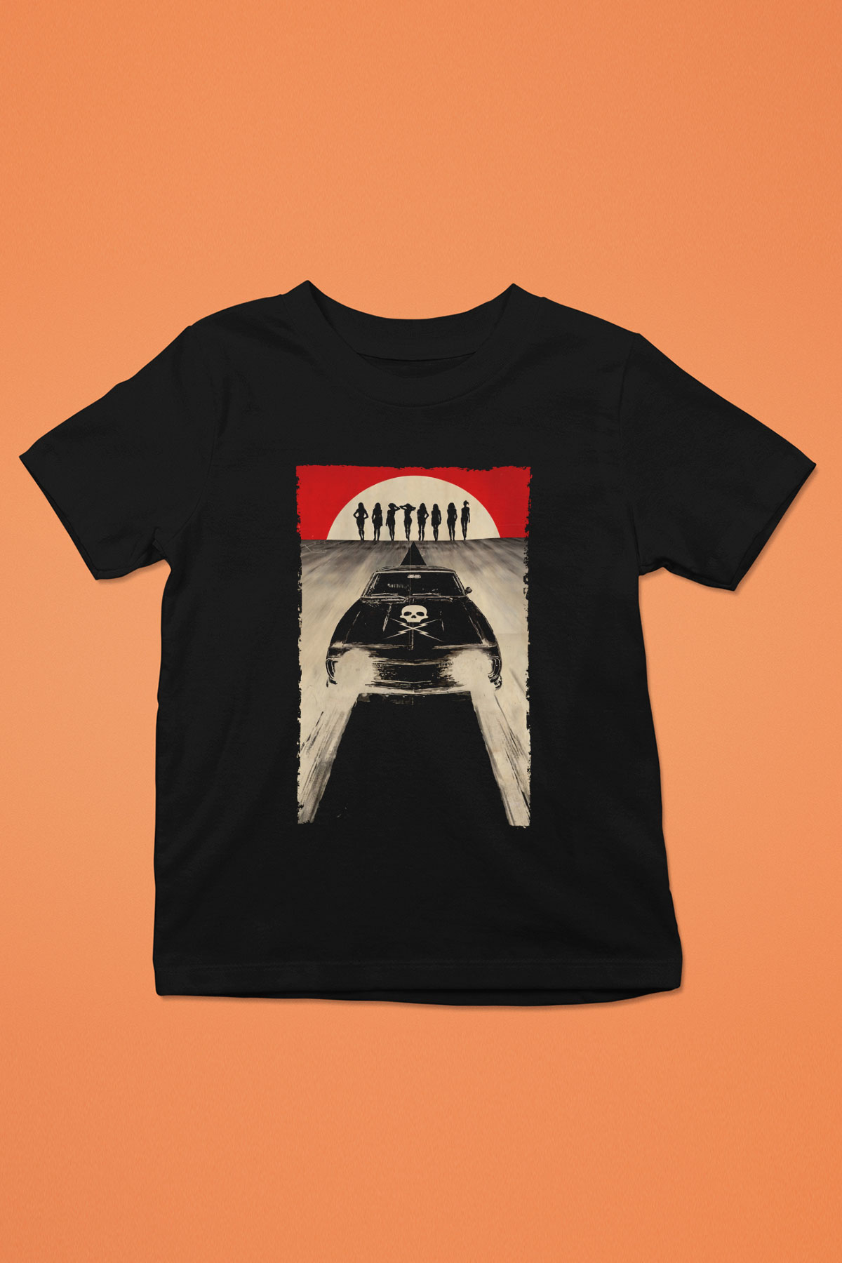 Unisex Ölüm Geçirmez (Death Proof) Baskılı Siyah Çocuk Tshirt
