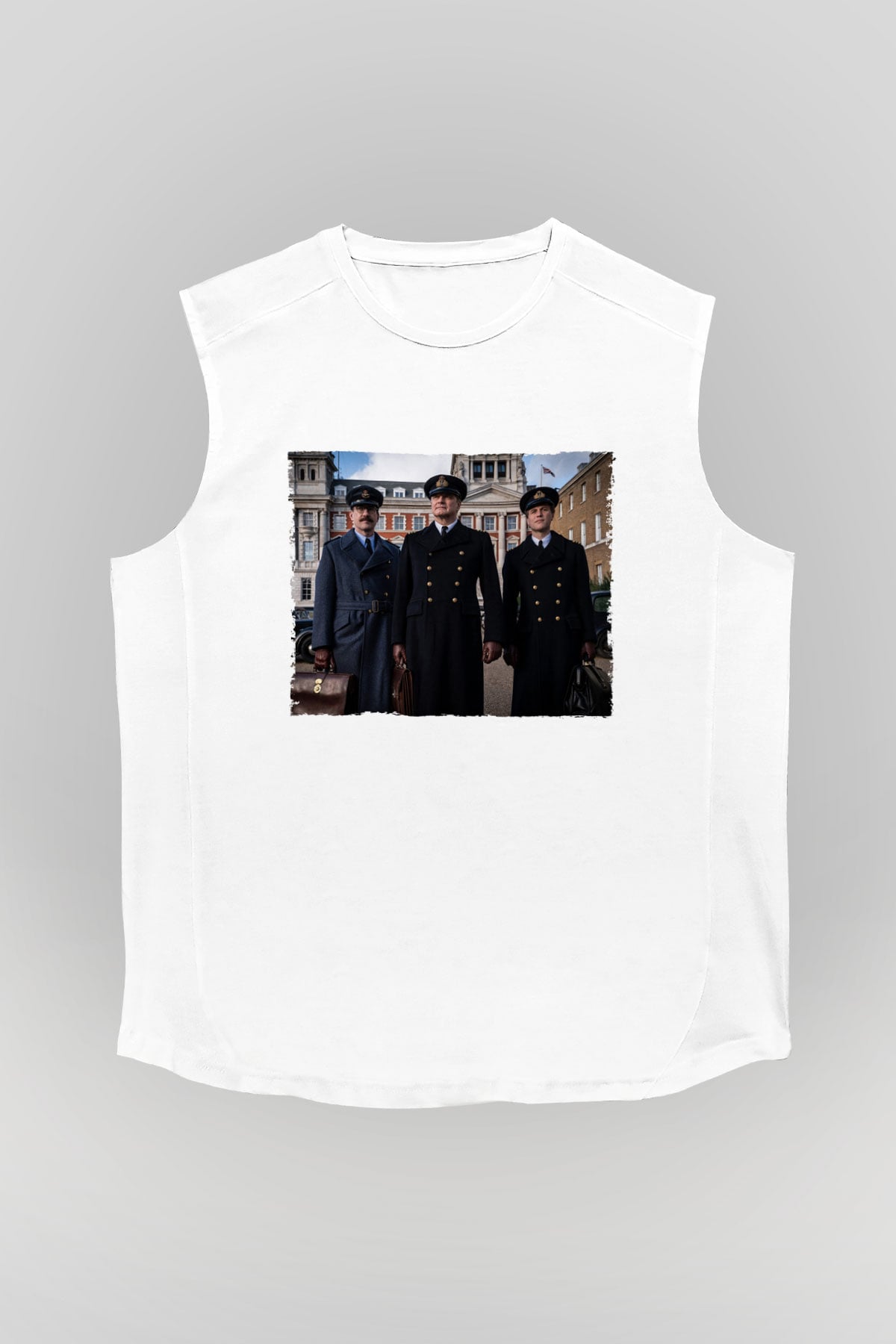 Unisex Operation Mincemeat Baskılı Beyaz Kolsuz Tshirt