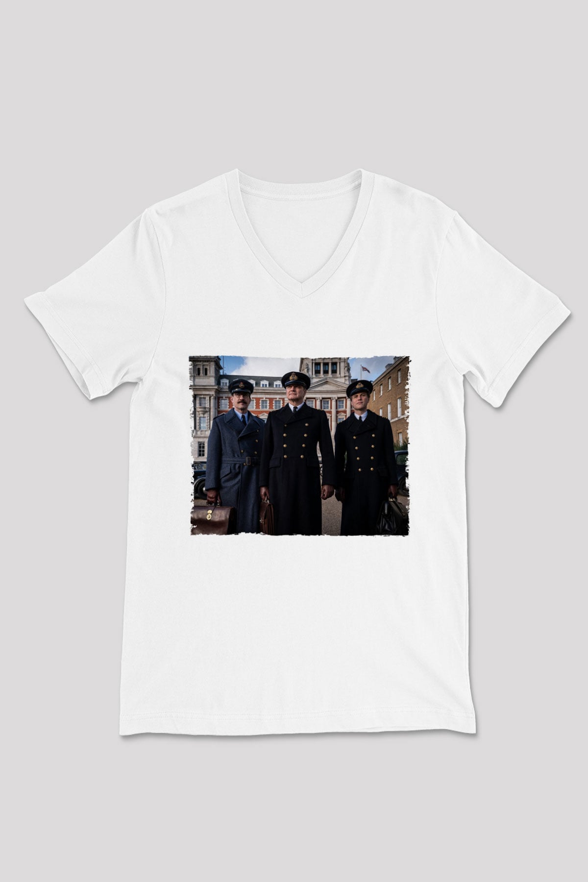 Unisex Operation Mincemeat Baskılı Beyaz V Yaka Tshirt
