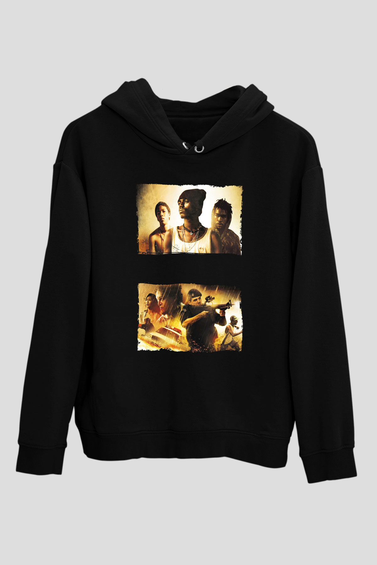 Unisex Özel Tim (Elite Squad) Baskılı Siyah Kapüşonlu Sweatshirt