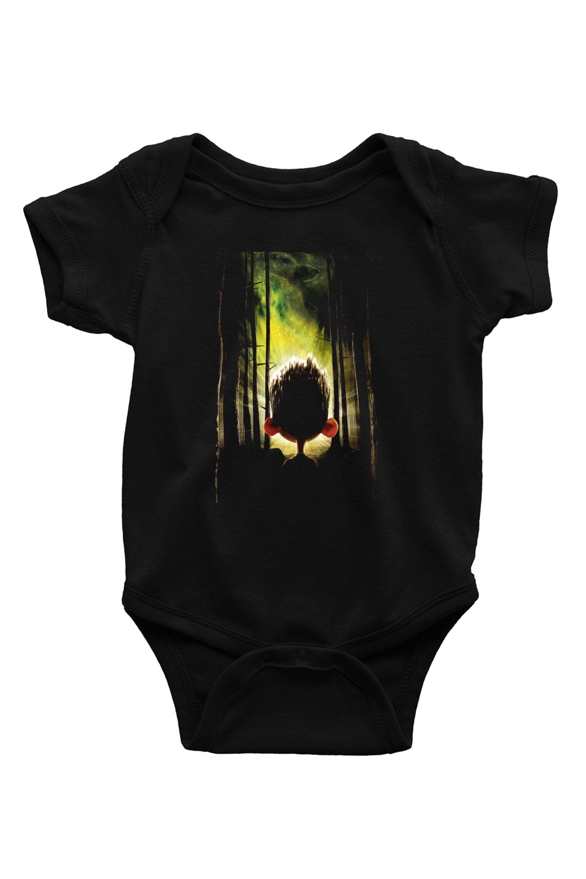 Unisex ParaNorman Baskılı Siyah Bebek Body - Zıbın