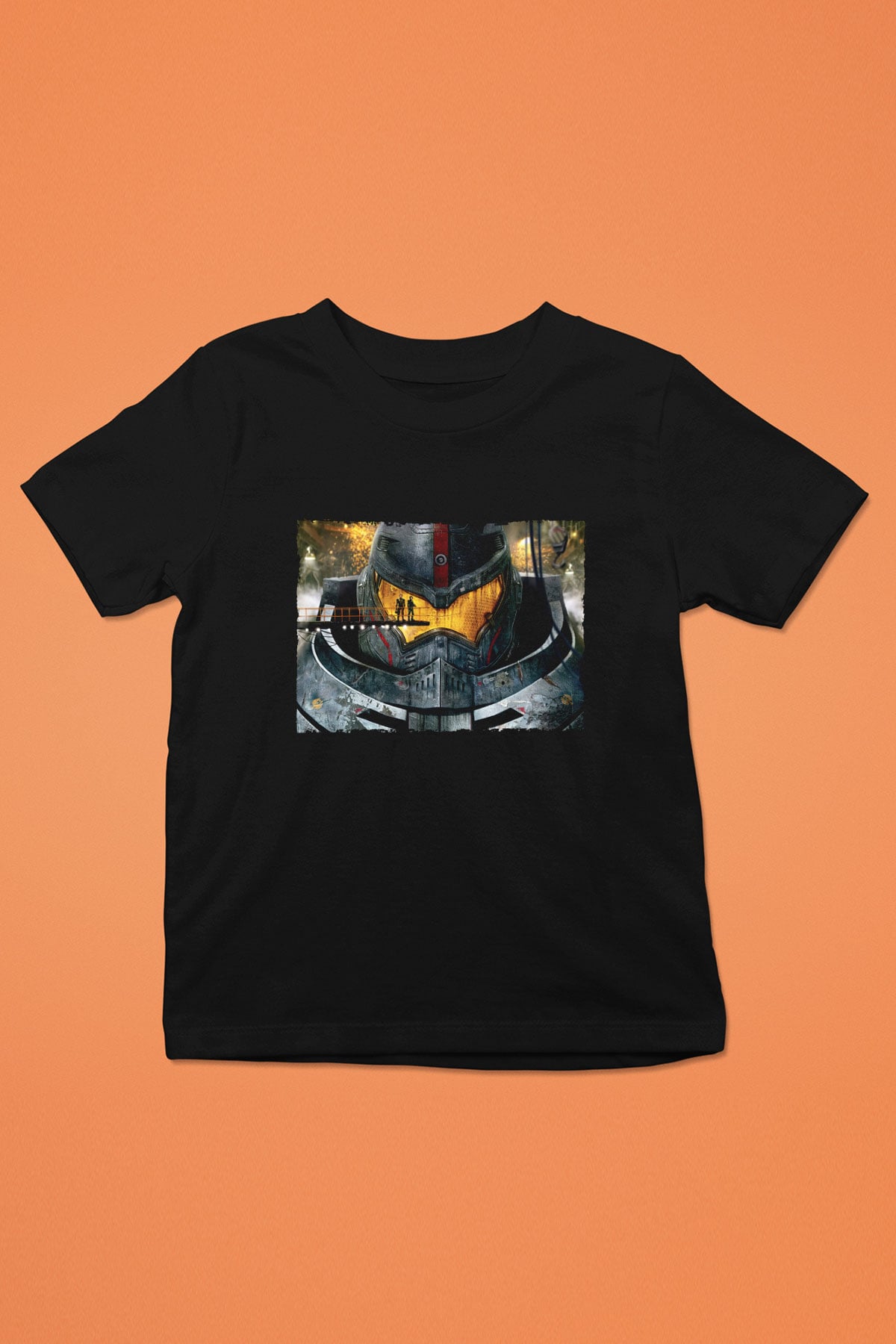 Unisex Pasifik Savaşı (Pacific Rim) Baskılı Siyah Çocuk Tişört