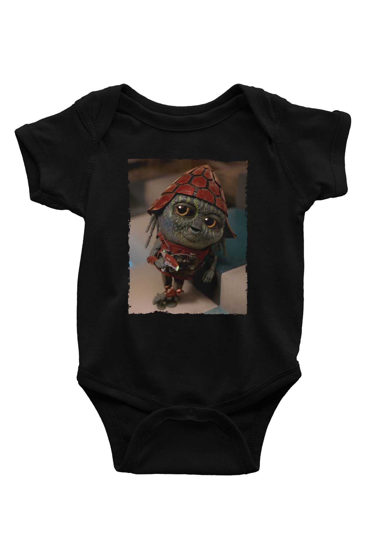 Unisex Pawny Baskılı Siyah Bebek Body - Zıbın